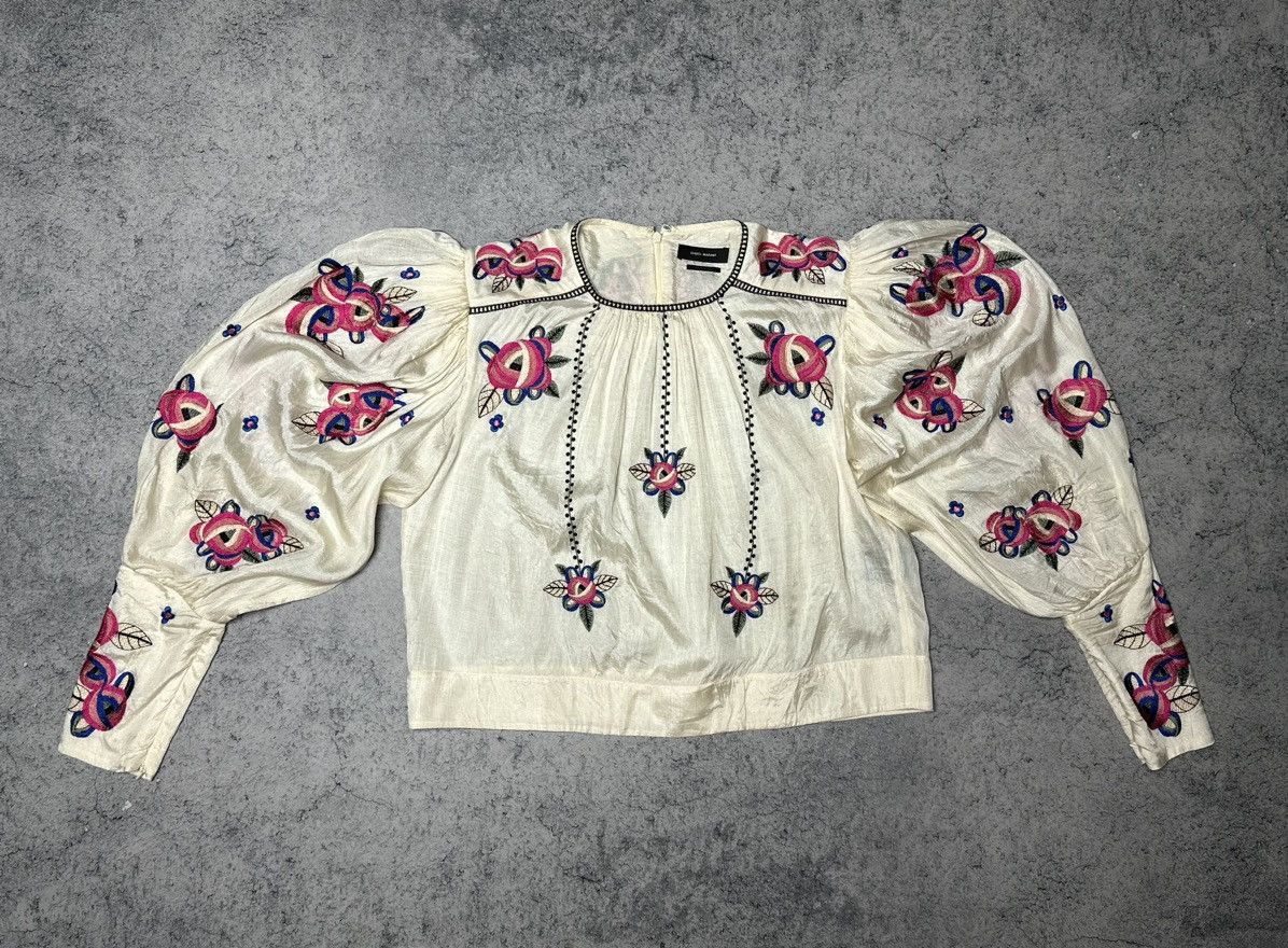 Isabel Marant Isabel Marant Ciameli Embroidered Floral Silk Blouse Size M / US 6-8 / IT 42-44 - 4 Thumbnail