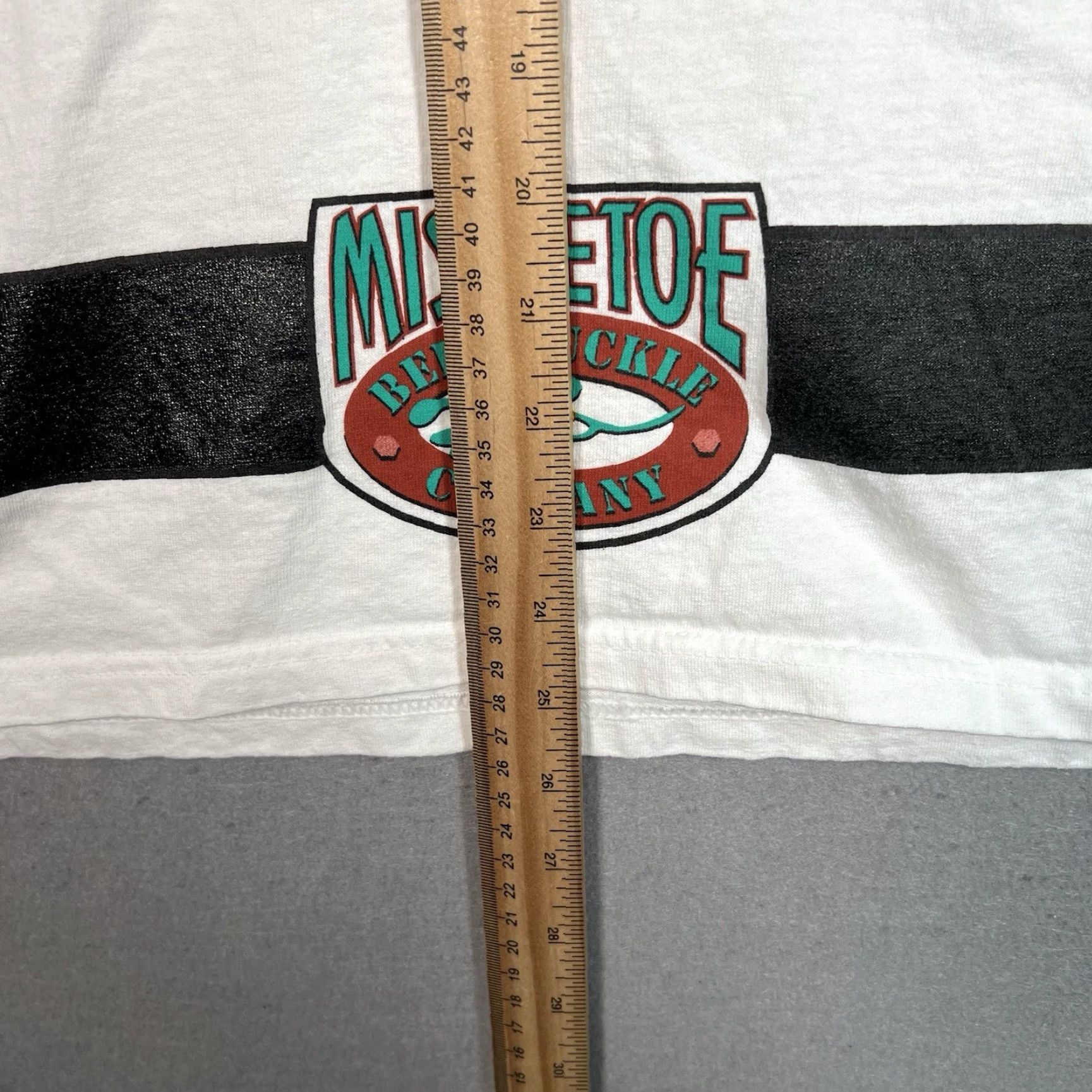 Anvil VINTAGE 1990s Anvil Mistletoe Belt Buckle Graphic T-Shirt Mens Medium White Sportswear Size US M / EU 48-50 / 2 - 3 Thumbnail
