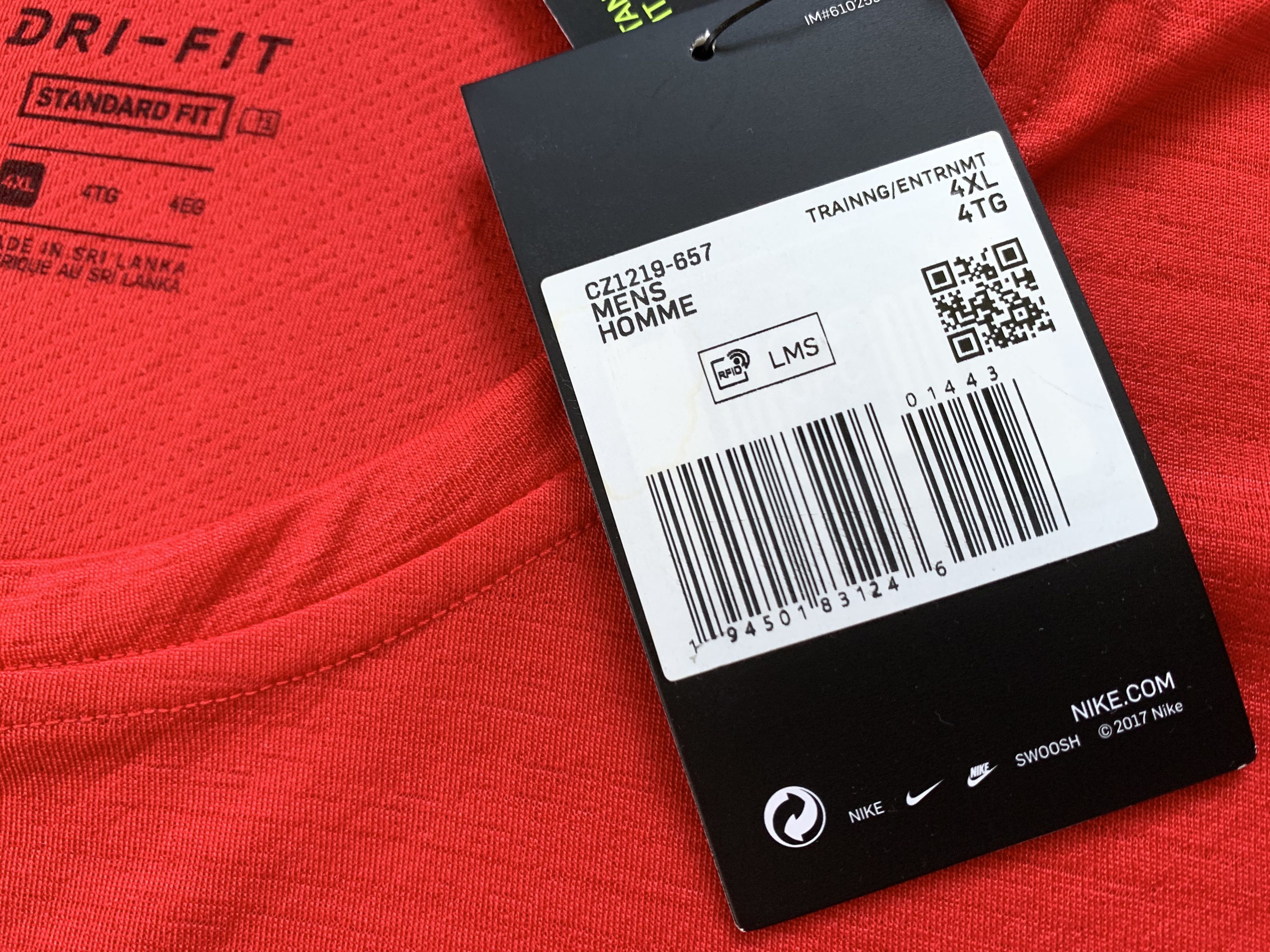 Nike Nike Standard Fit Red Sport T Shirt Size US XXL / EU 58 / 5 - 7 Thumbnail