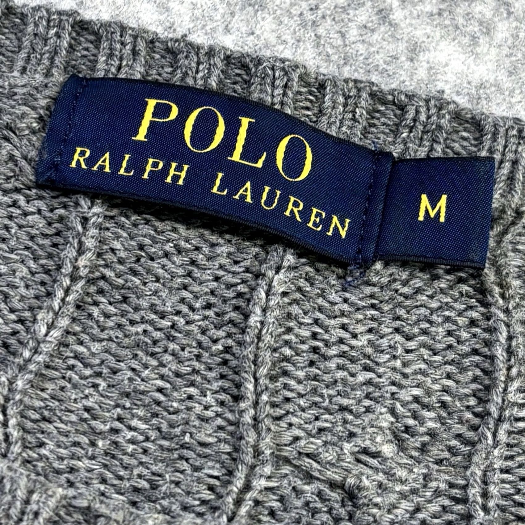 Polo Ralph Lauren Ralph Lauren Jumper Mens Medium Grey Cable-Knit Pullover Polo Ralph Used Size US M / EU 48-50 / 2 - 5 Thumbnail
