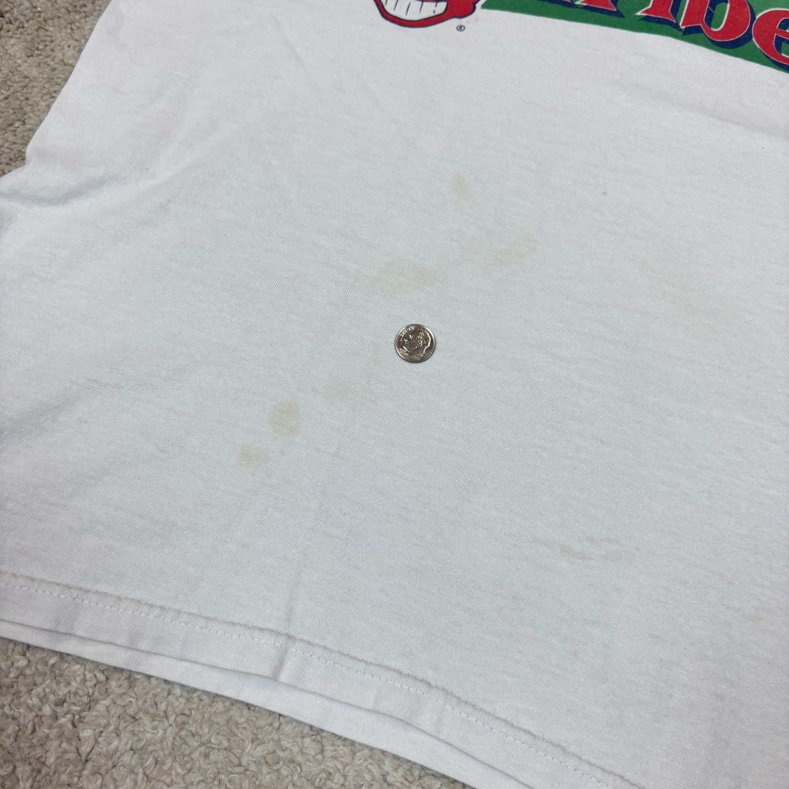 MLB × Pro Player × Vintage VTG 90s Cleveland Indians Sock It To Em Tribe Shirt Large Size US L / EU 52-54 / 3 - 11 Thumbnail