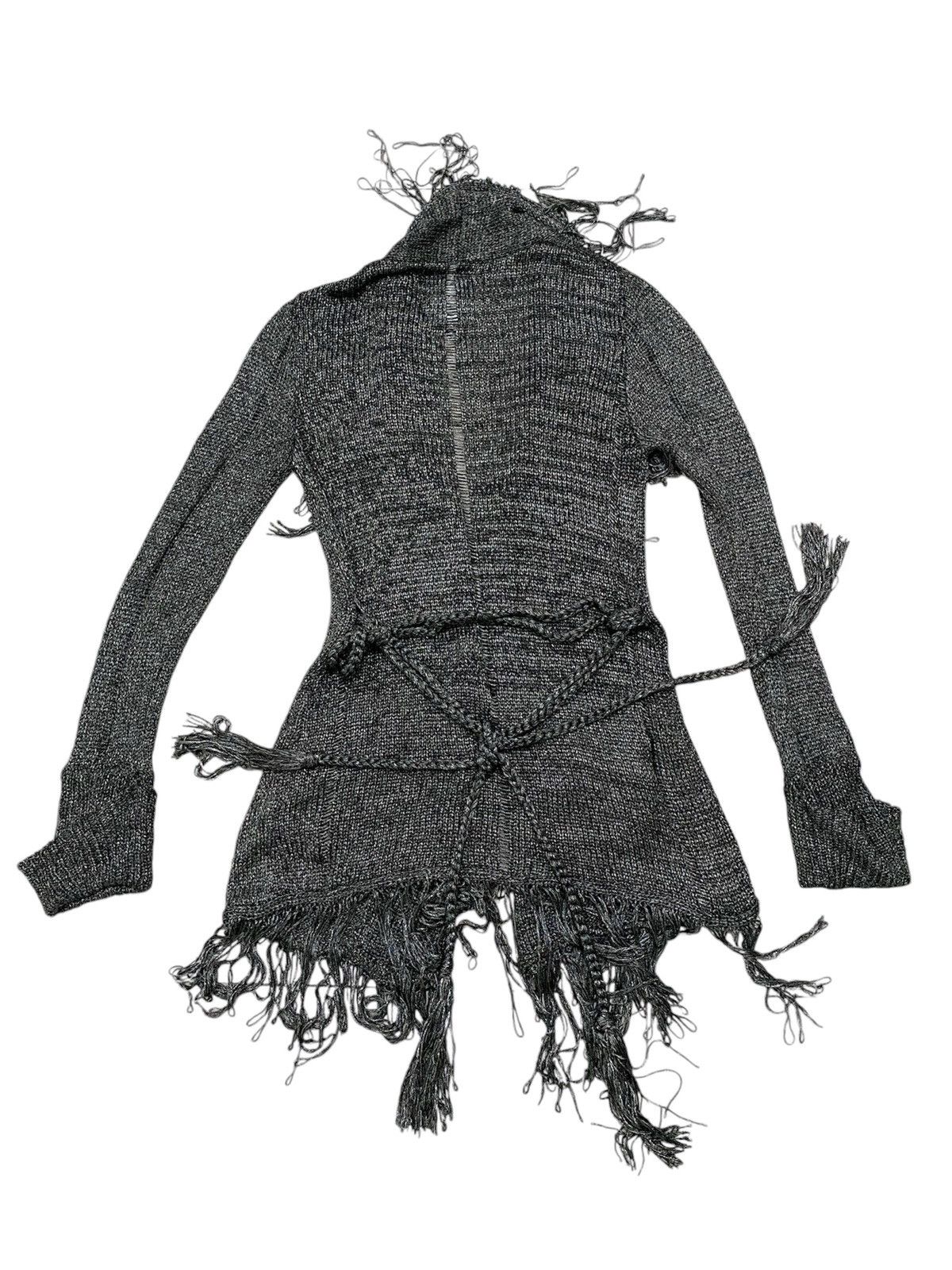 Art Comes First × Japanese Brand Hot!!🔥Johny Wolf Fringe Knitted Ringcoat Jacket Size XS / US 0-2 / IT 36-38 - 6 Thumbnail