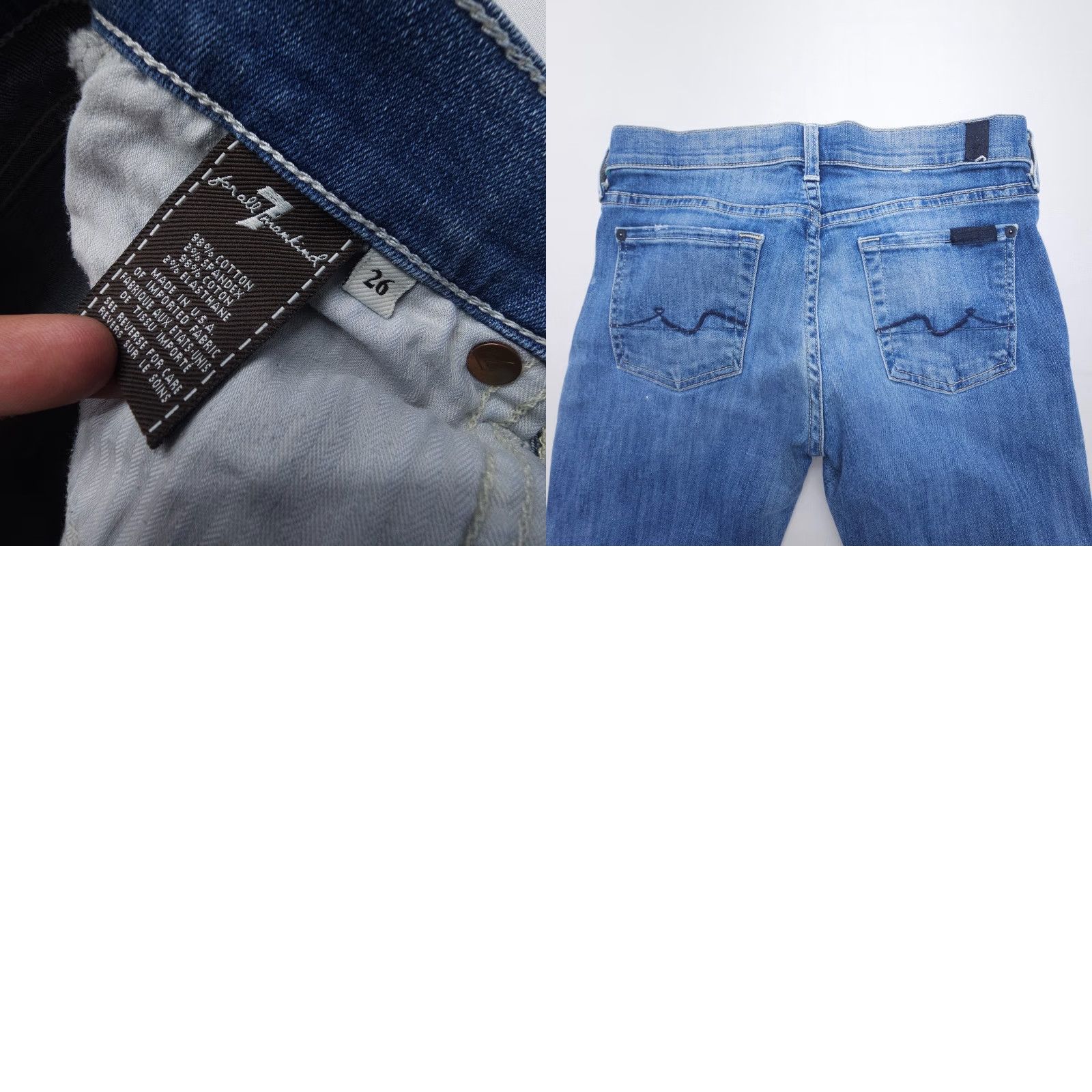 7 For All Mankind 7 For All Mankind Low Rise Bootcut Jeans 26 Regular Blue 29 Inseam Denim 5-Pocket Womens USA Made Belt Loops Size 26" / US 2 / IT 38 - 8 Thumbnail
