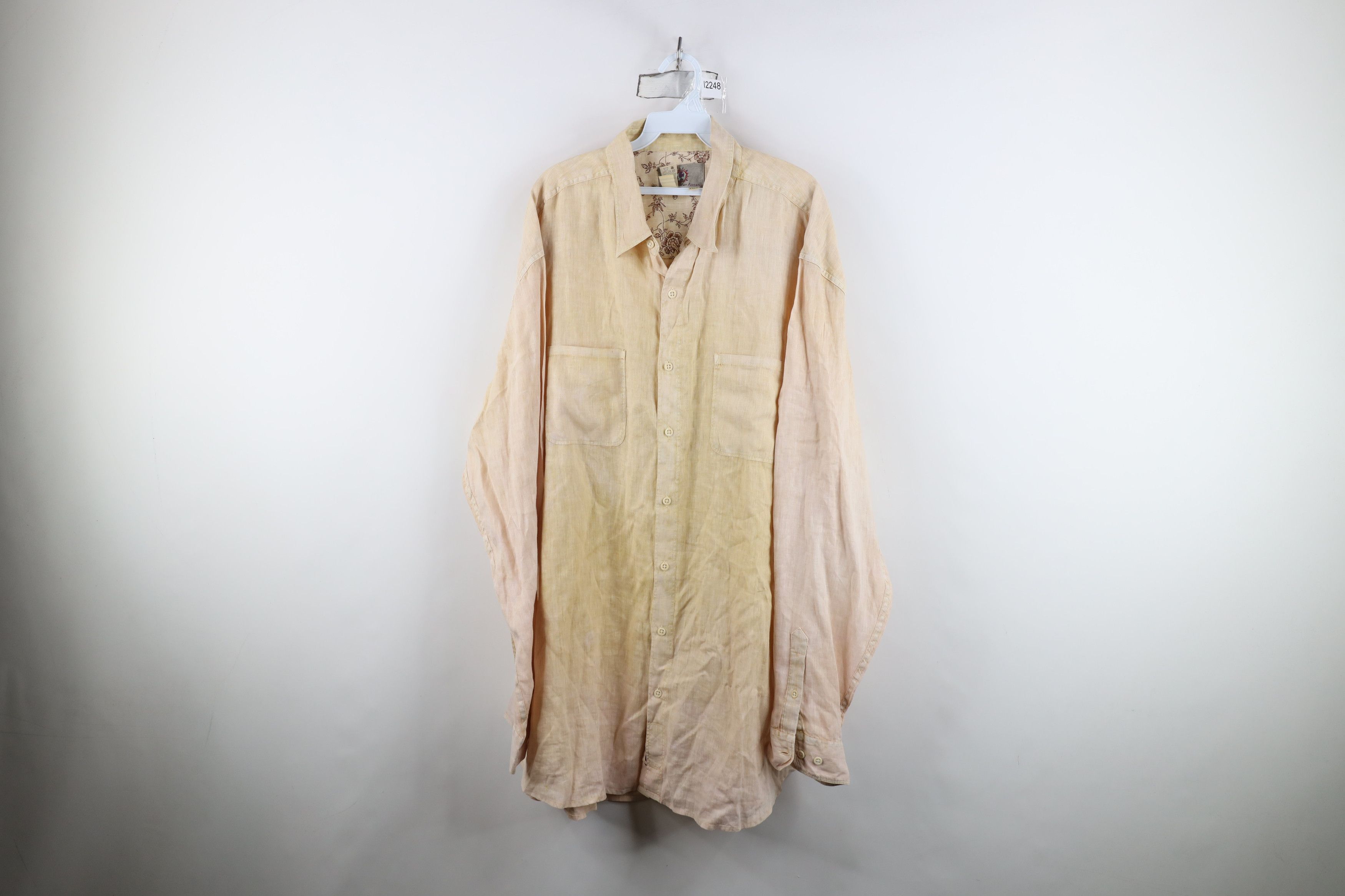 Vintage Vintage 90s Streetwear Linen Ombre Collared Button Shirt Size US XXL / EU 58 / 5 - 1 Thumbnail