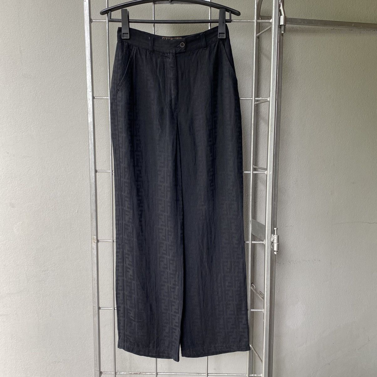 Fendi FENDI Black Monogram Pattern Pants Size 28" / US 6 / IT 42 - 23 Thumbnail