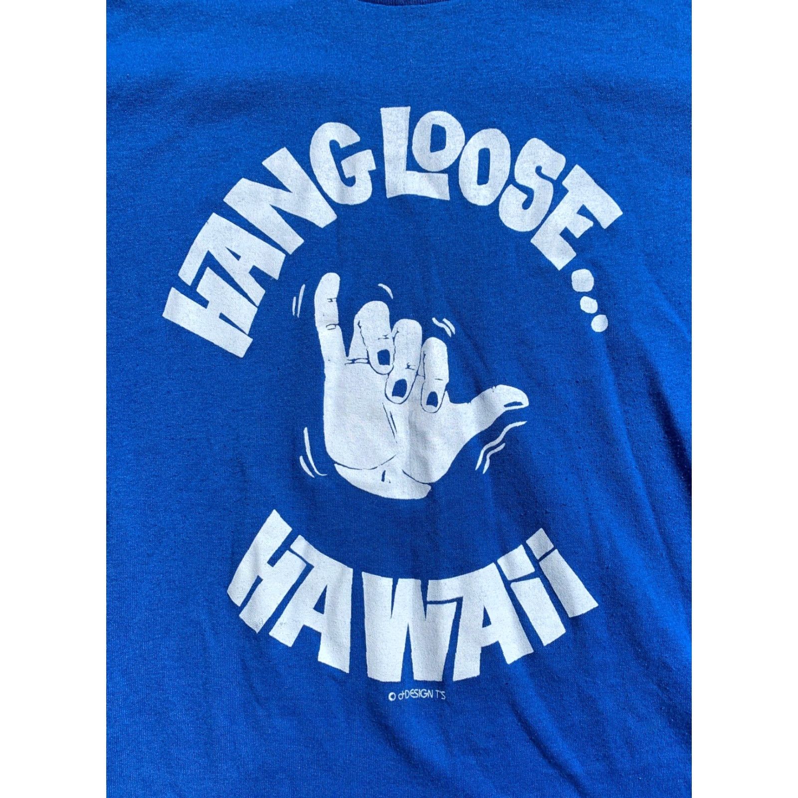 Vintage VINTAGE Hang Loose Hawaii T-Shirt L Blue 50/50 Polycotton Men USA Graphic Tee Made In USA Hawaii Shirt Mens Size US L / EU 52-54 / 3 - 7 Thumbnail