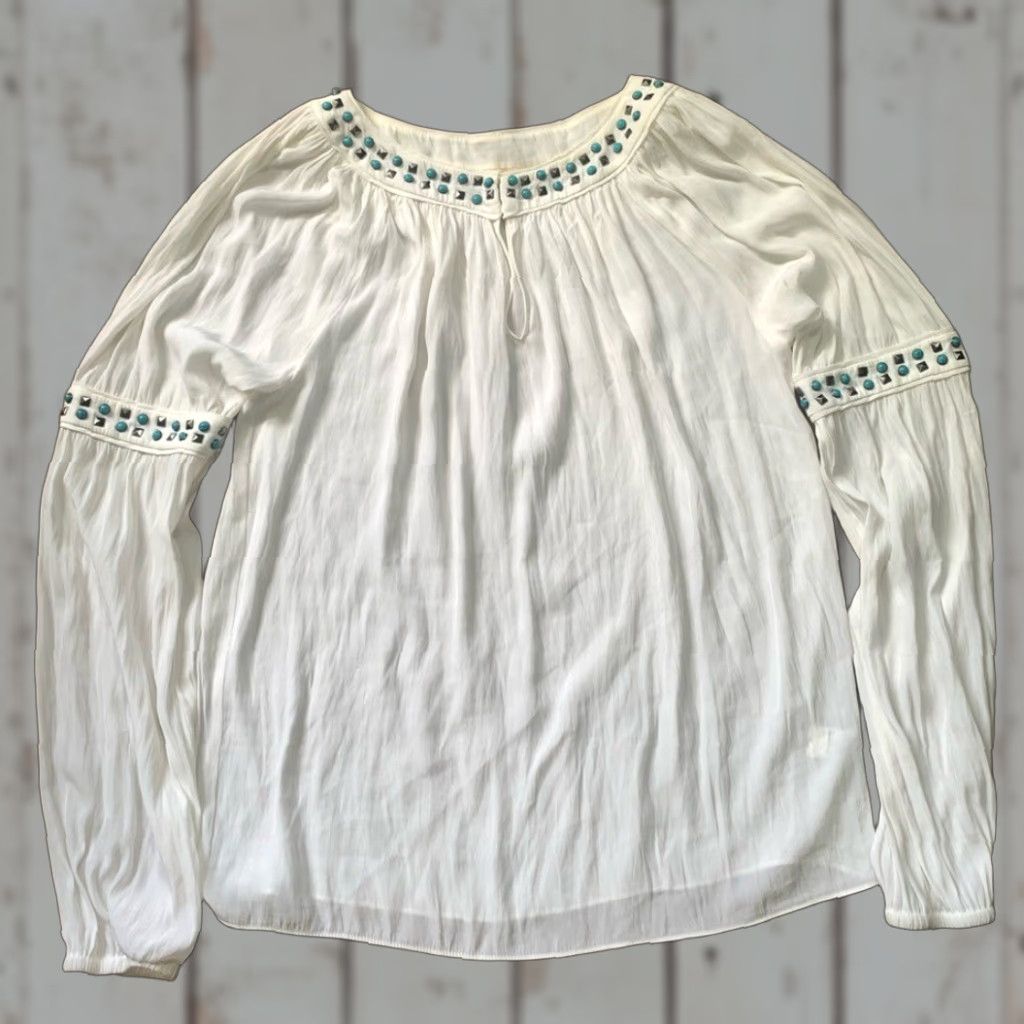 Ramy Brook Ramy Brook New York XS Long Sleeve Blouse White Women XS Blouse White Size XS / US 0-2 / IT 36-38 - 1 Thumbnail