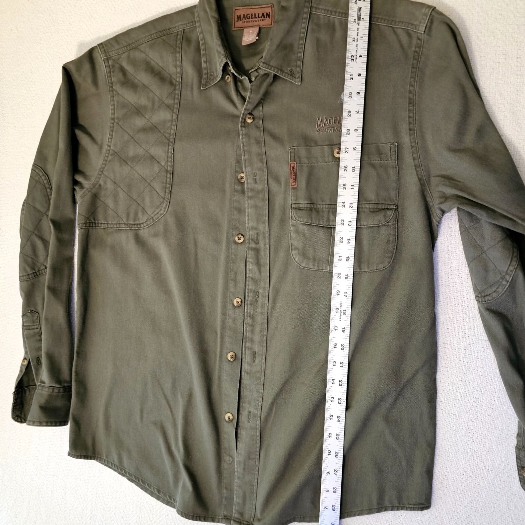 Vintage Magellan Button-Down Shirt Work Heavyweight Long Sleeve Quilted Acc Green Cotton Mens M Size US M / EU 48-50 / 2 - 5 Thumbnail