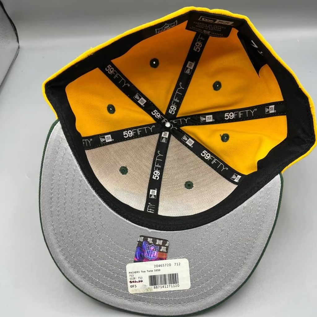 New Era Green Bay Packers Hat Men 7 1/2 59Fifty New Era Fitted Cap Size ONE SIZE - 7 Thumbnail