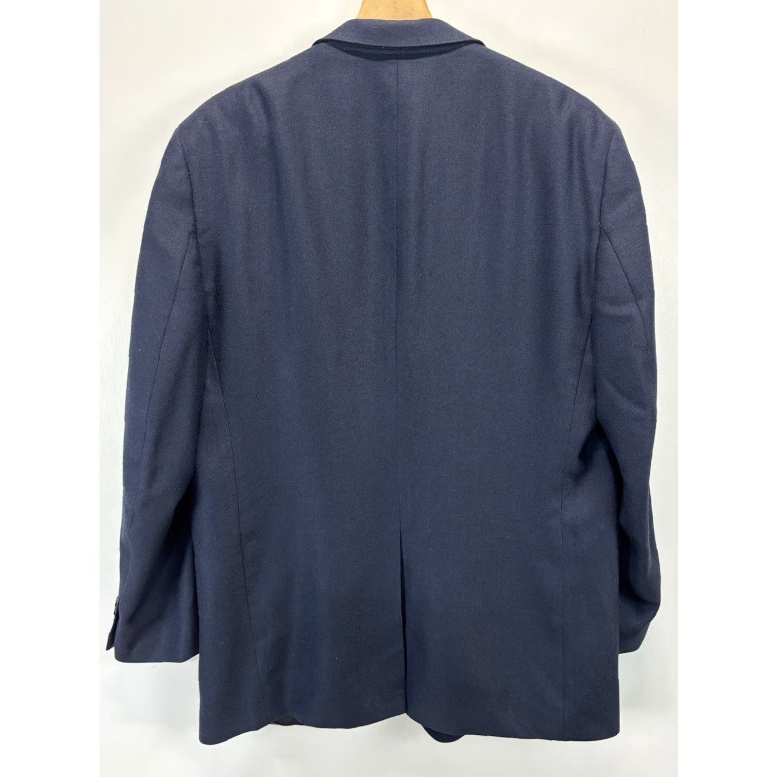 Jos. A. Bank Jos A Bank Blazer Sport Coat 46L Mens Navy Wool Bamboo Blend Classic Career Soft Solid Long Blazer Mens Size 46R - 3 Thumbnail