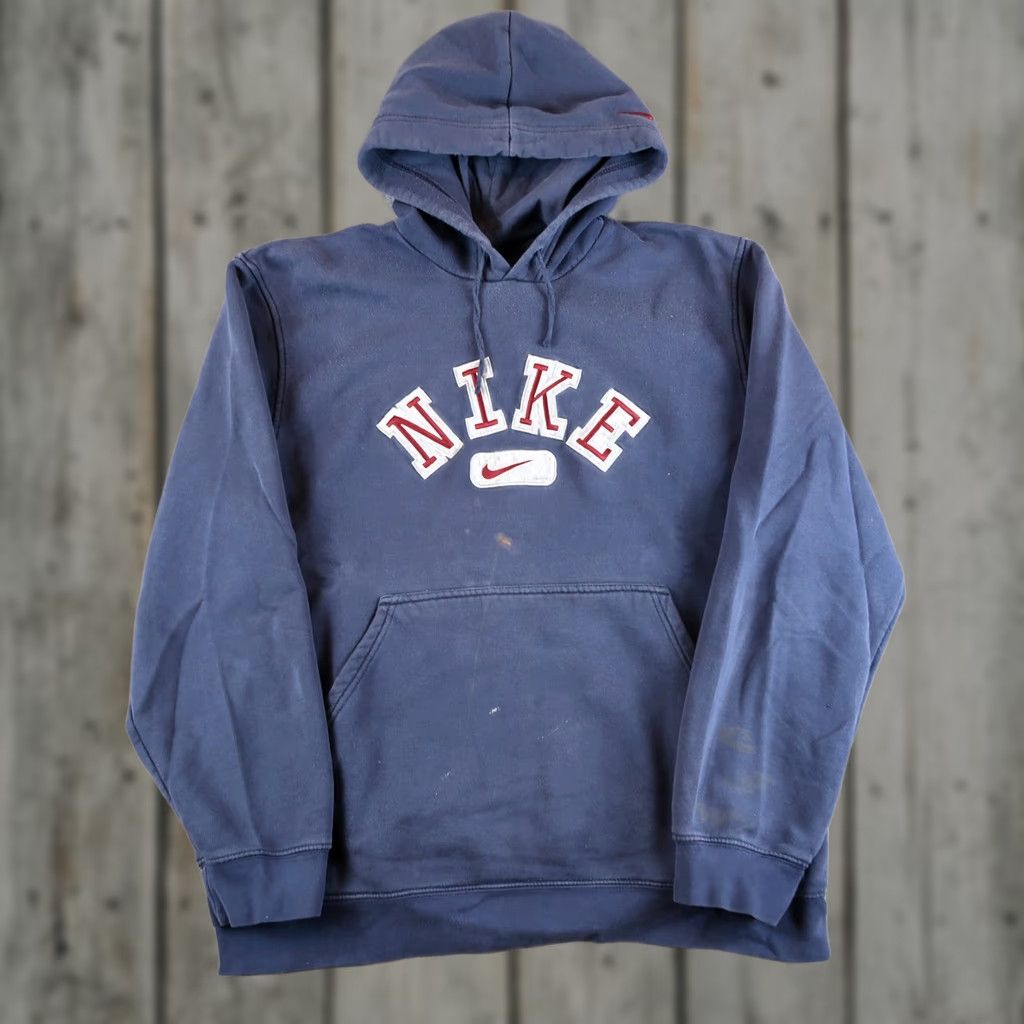 Nike VINTAGE Nike Center Swoosh Hoodie Blue L Large Mens NBA? Size US L / EU 52-54 / 3 - 1 Thumbnail