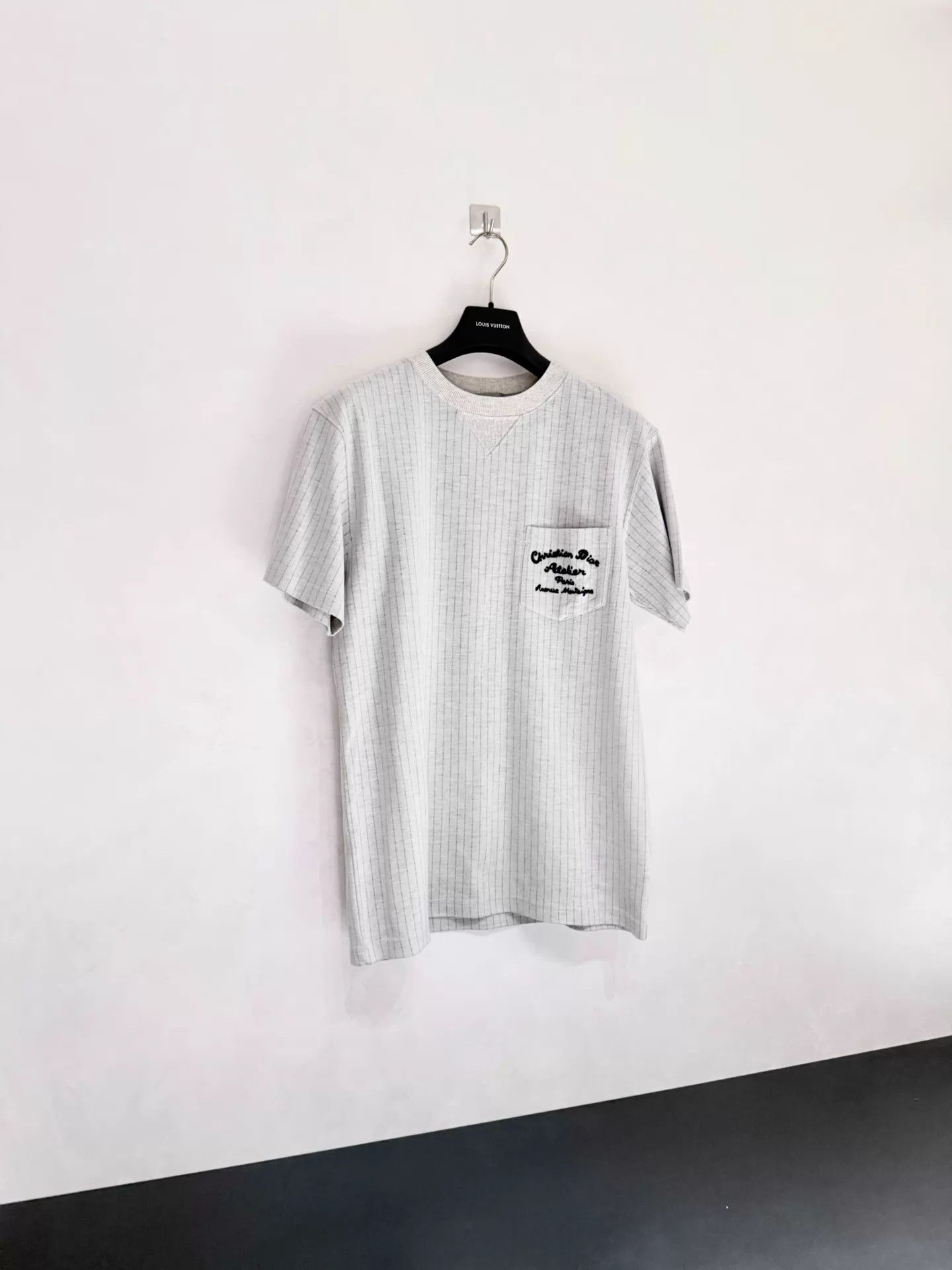 Dior Dior Men's Gray Line Wool Short Tee S (Oversized) Size US S / EU 44-46 / 1 - 1 Thumbnail