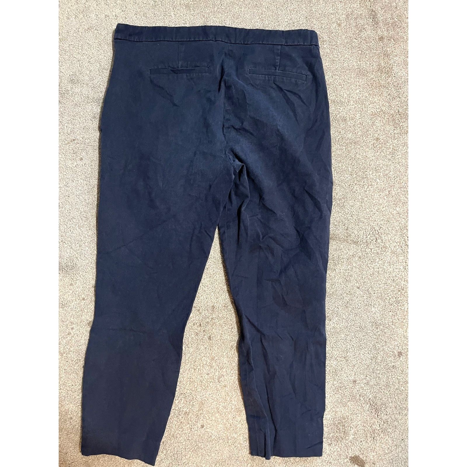 J.Crew J.CREW Martie Pant Dress Pants Navy Blue 10 Women Nylon Stretch EUC Size 32" / US 10 / IT 46 - 3 Thumbnail