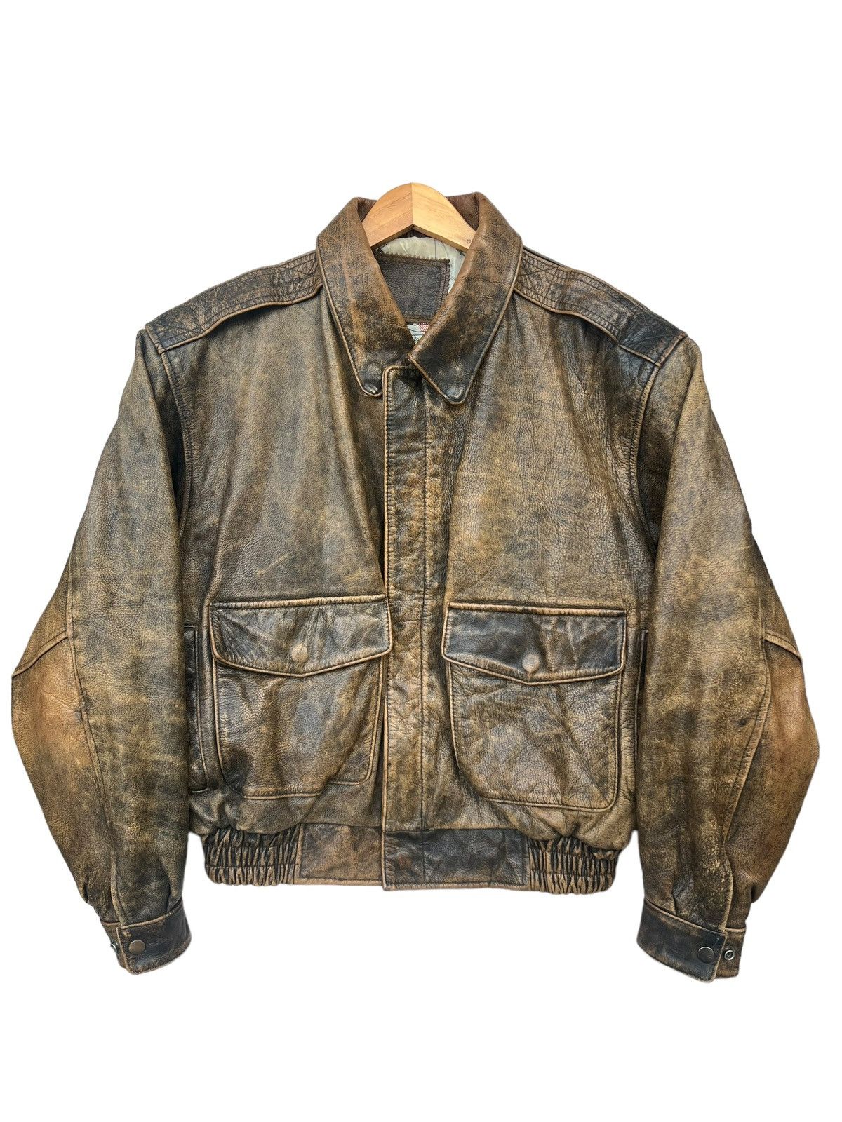 A2 Flyers Leather × Kadoya × Leather Jacket Vintage Lamb Skin Cafe ...