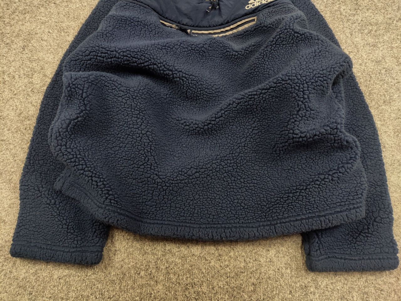Adidas Vintage 90's Adidas Teddy Fleece Dark Zip Pullover Jacket Size US M / EU 48-50 / 2 - 4 Thumbnail
