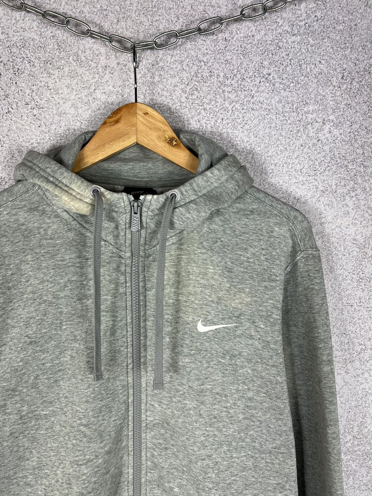 Nike Vintage Nike Small Swoosh Trashed Zip Hoodie Size US M / EU 48-50 / 2 - 2 Thumbnail