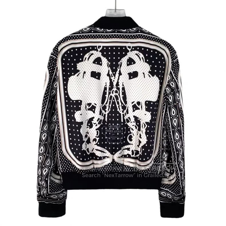 Hermes Hermes Black Polka Dot Pattern Printed Silk Collar Zip Lon Size XS / US 0-2 / IT 36-38 - 2 Thumbnail