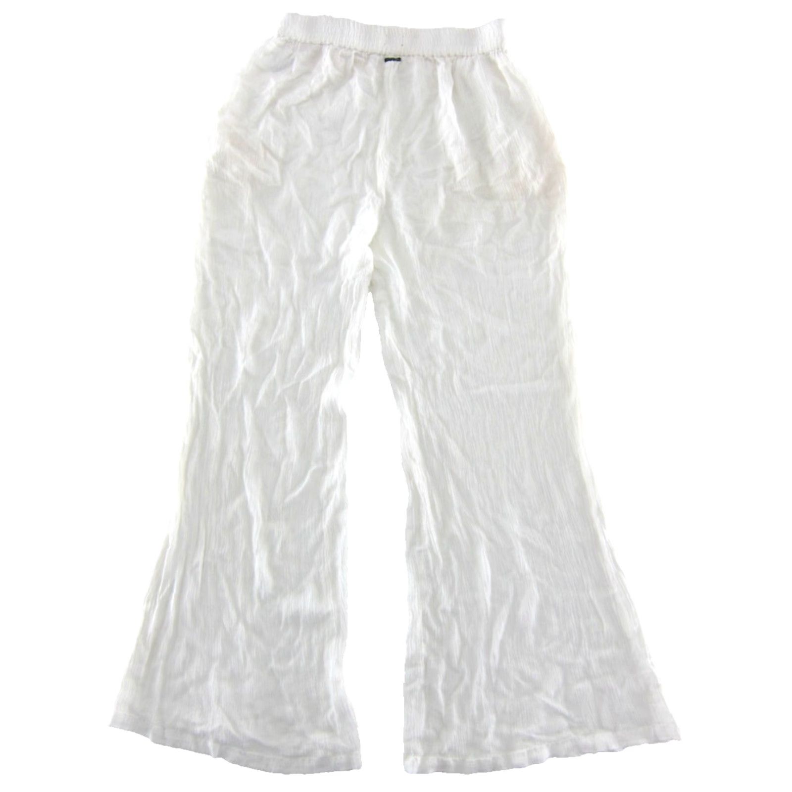 Volcom Volcom Women XS Ivory 100% Rayon Pocket Wide Leg High Rise Pull-On Pants Size 26" / US 2 / IT 38 - 2 Thumbnail