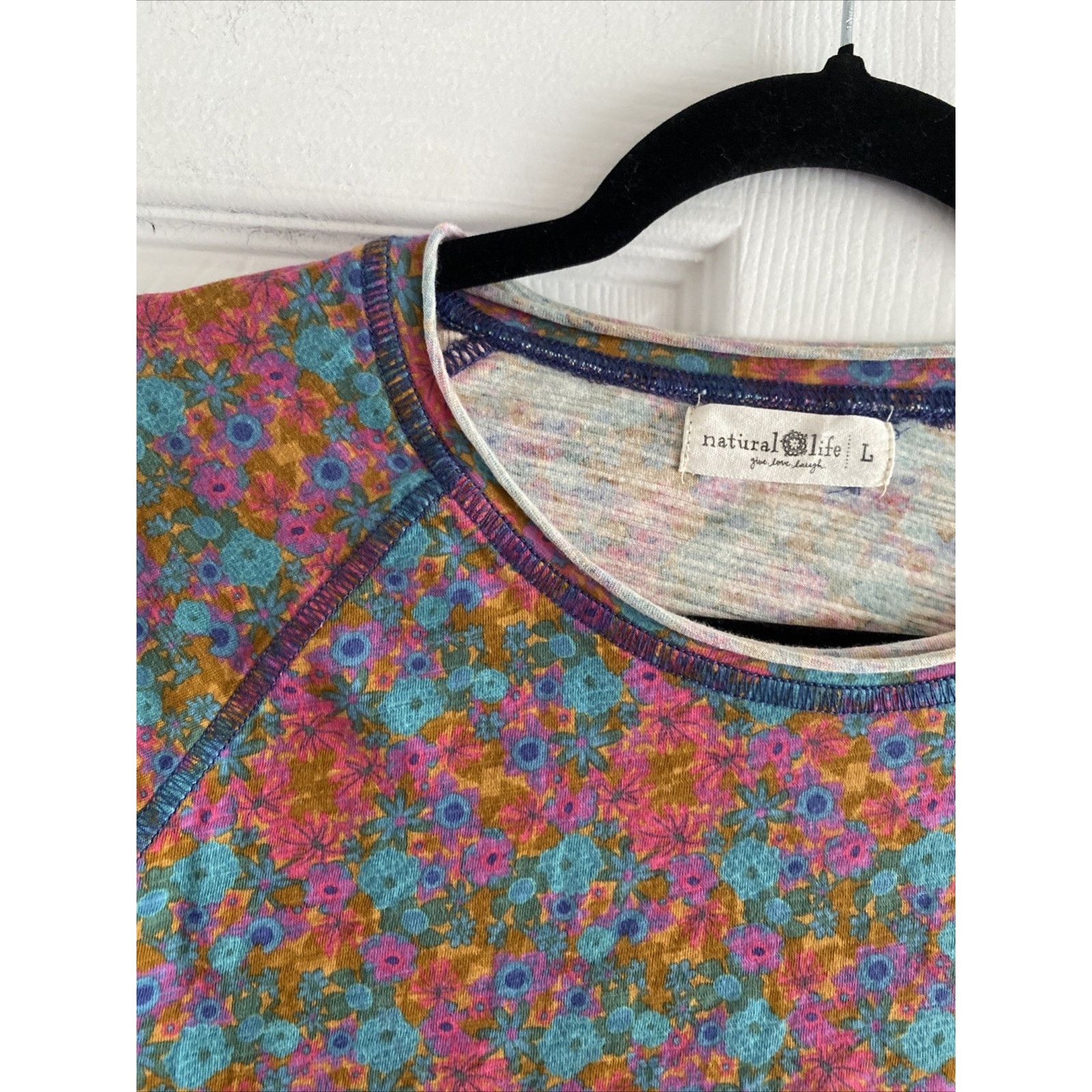 Other Natural Life Womens Large Floral Top Size L / US 10 / IT 46 - 3 Thumbnail