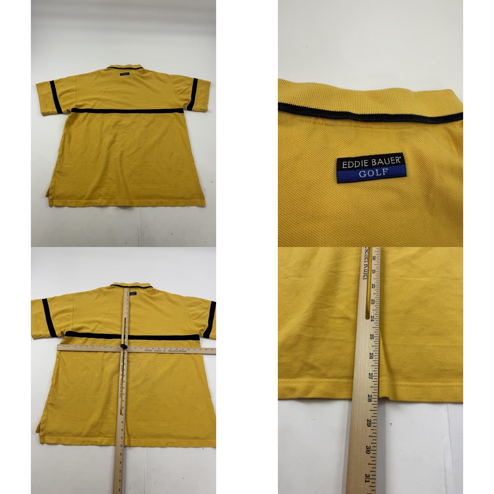 Eddie Bauer Eddie Bauer EBTEK Polo Shirt Mens L Yellow Striped Cotton Golf Casual Top Size US L / EU 52-54 / 3 - 8 Thumbnail