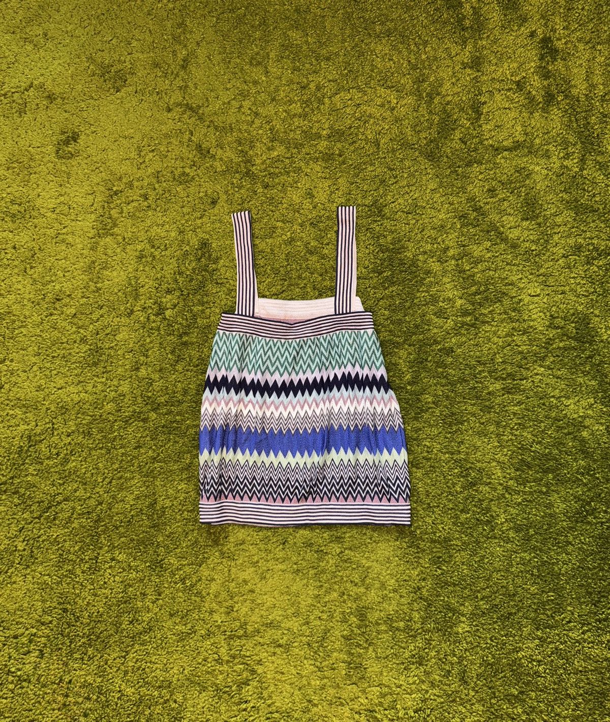 Designer × Missoni × Vintage Missoni 2000s coloured zig zag knit tank top Size L / US 10 / IT 46 - 2 Thumbnail