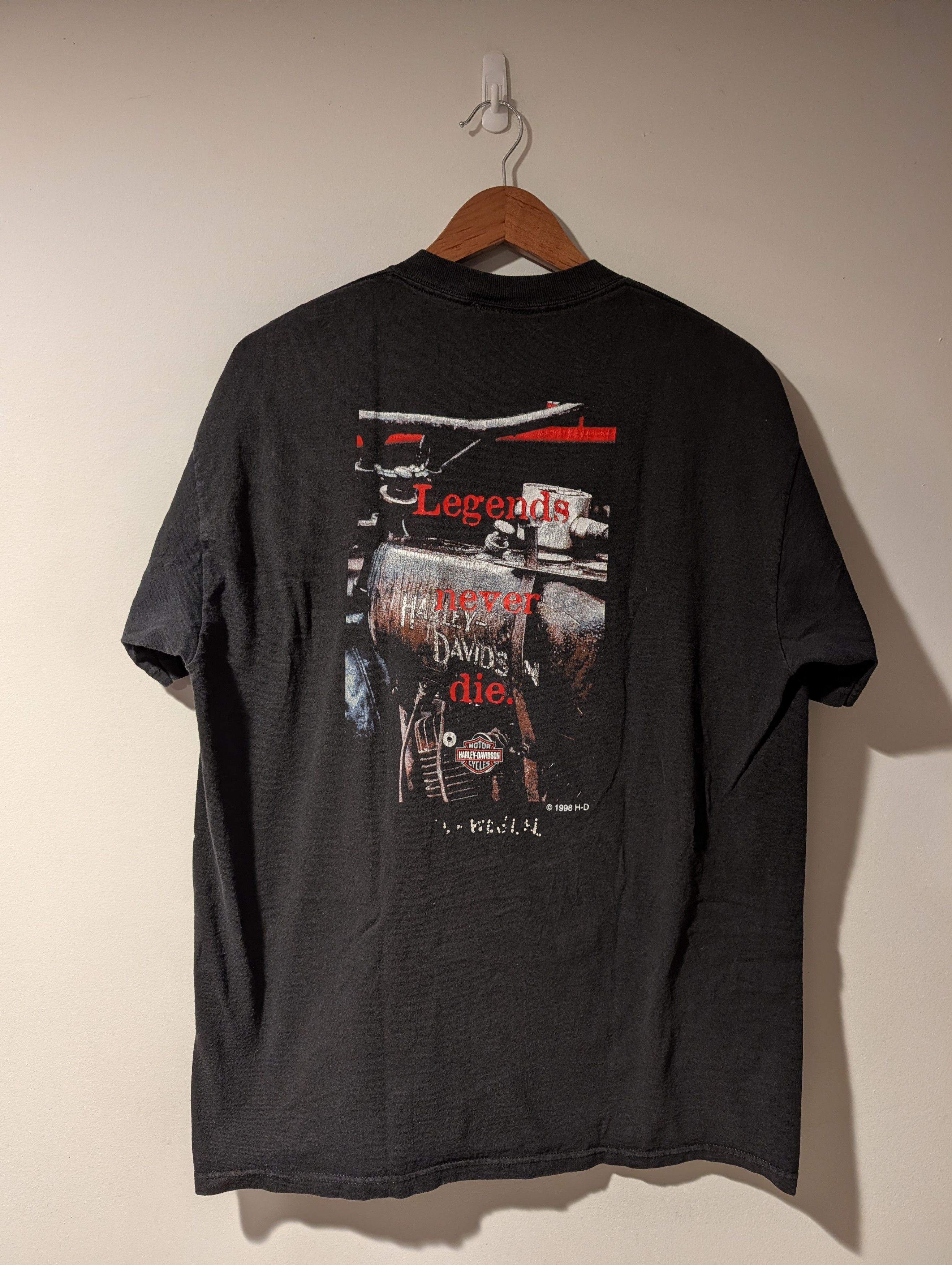 Harley Davidson Vintage 1998 Harley Davidson Legends Never Die T Shirt USA Size US L / EU 52-54 / 3 - 1 Thumbnail