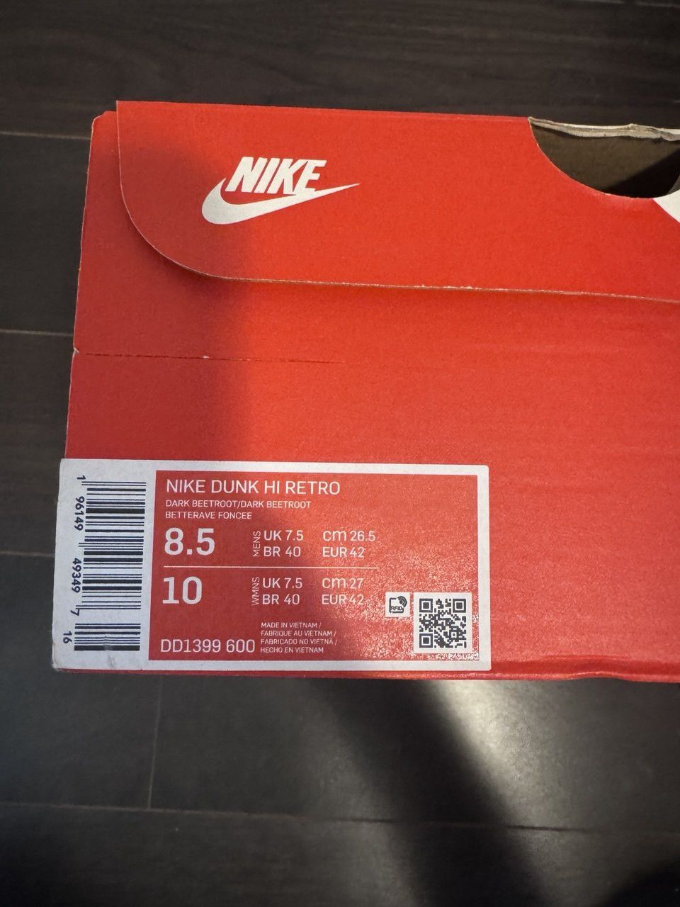 Nike Nike Dunk High Retro Beetroot Size US 8.5 / EU 41-42 - 4 Thumbnail