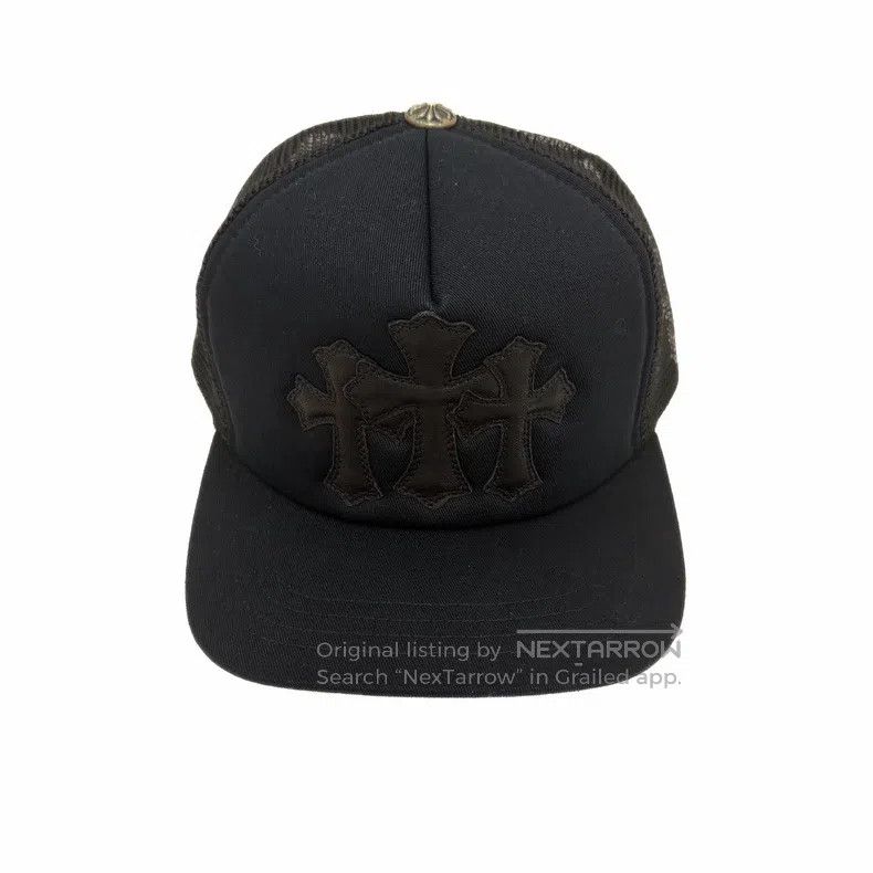 Chrome Hearts CHROME HEARTS Size OS Black three-cross leather baseball ca Size ONE SIZE - 1 Thumbnail