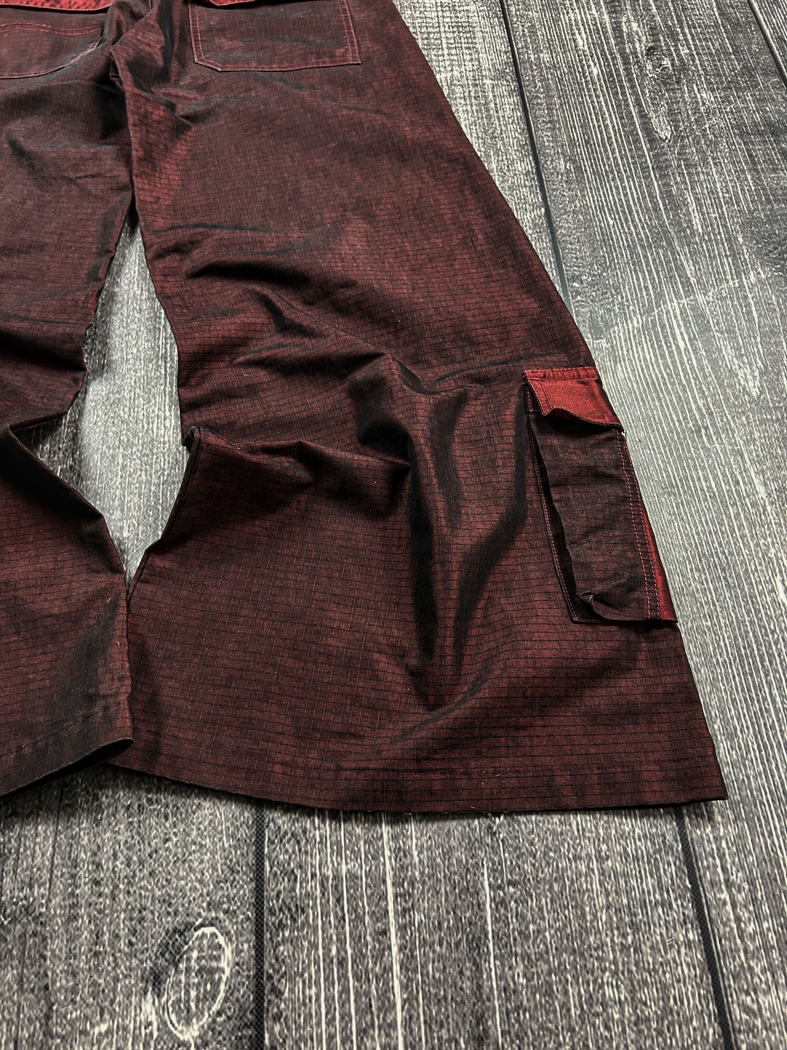 Infinite Archives Y2K Burgundy Cargo Pants Wide Leg Utility Streetwear Size US 30 / EU 46 - 8 Thumbnail