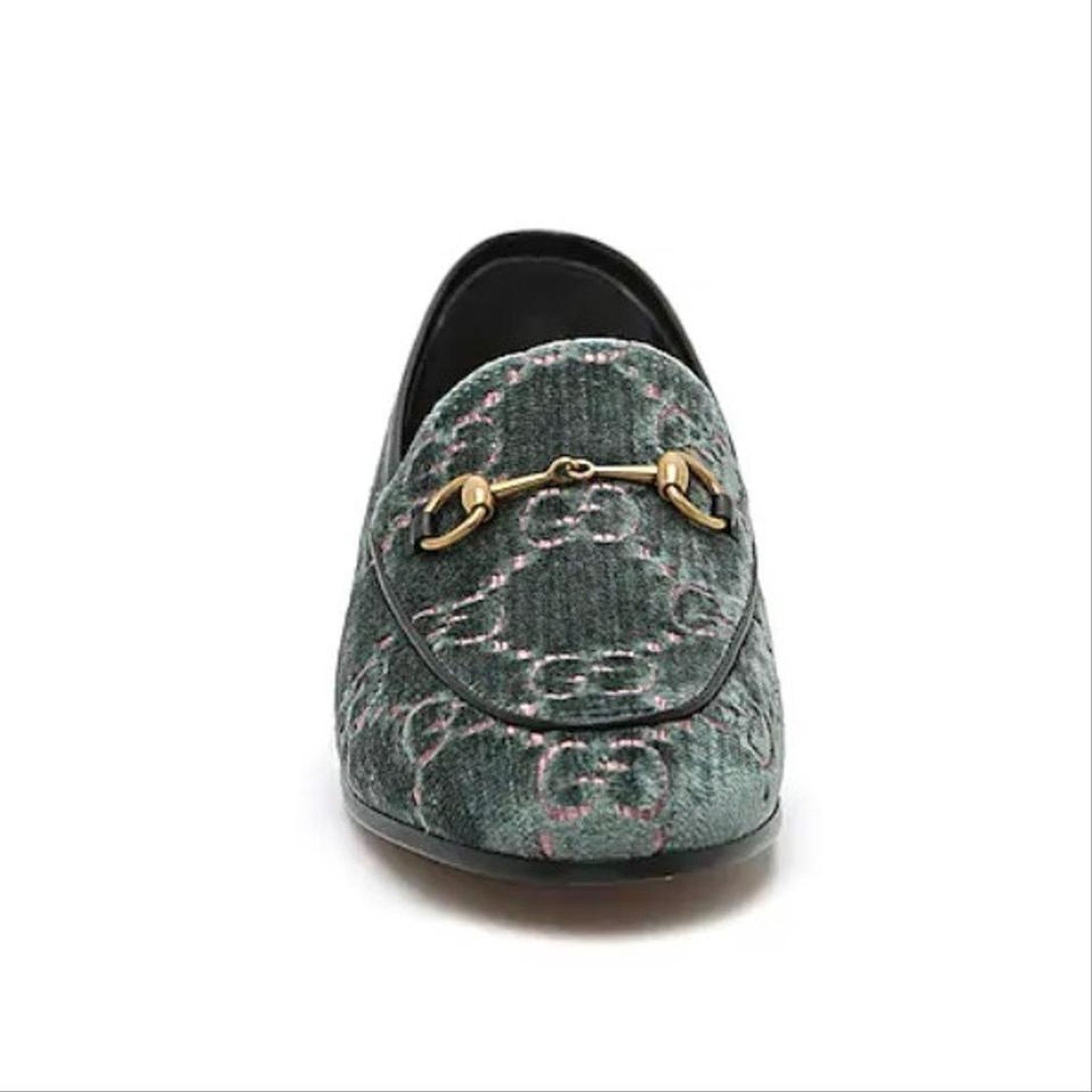 Gucci Jordaan horsebit GG logo velvet leather loafers flats Size US 6.5 / IT 36.5 - 3 Thumbnail
