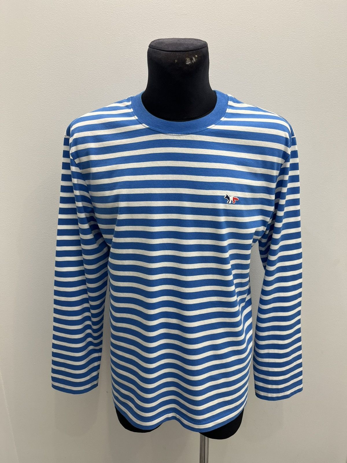 Maison Kitsune Maison Kitsune Striped Fox Logo Long Sleeve Tee T-shirt Size US XXL / EU 58 / 5 - 1 Thumbnail