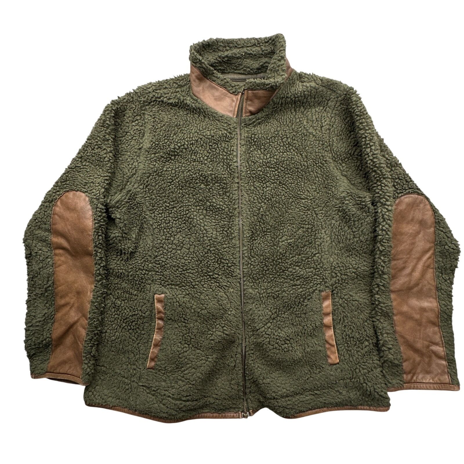 Orvis Orvis Deep Pile Fleece Sherpa Leather Trim Jacket Womens L Size L / US 10 / IT 46 - 1 Thumbnail