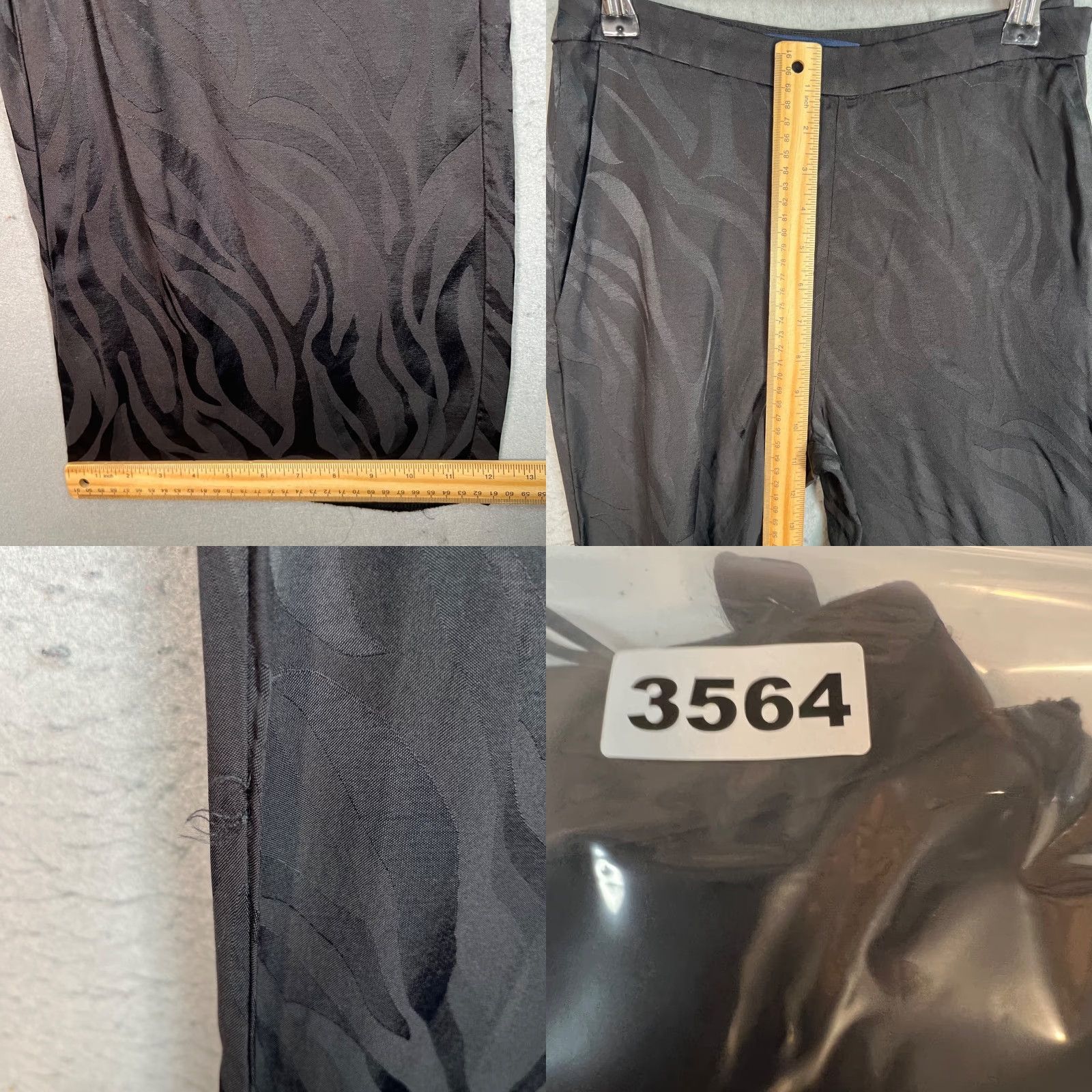 French Connection French Connection Womens Pants Size 2 Black Zebra Textured Wide-Leg Dress Pants Pockets Size 26" / US 2 / IT 38 - 8 Thumbnail