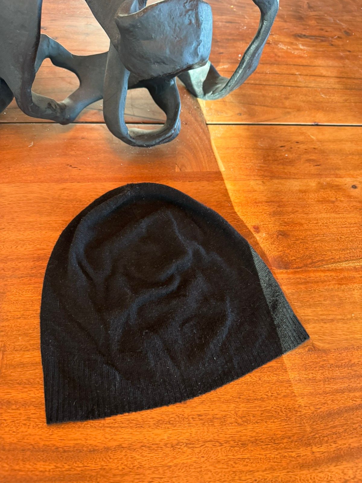 Pre-owned Rick Owens 100% Cashmere Medium Hat In Black