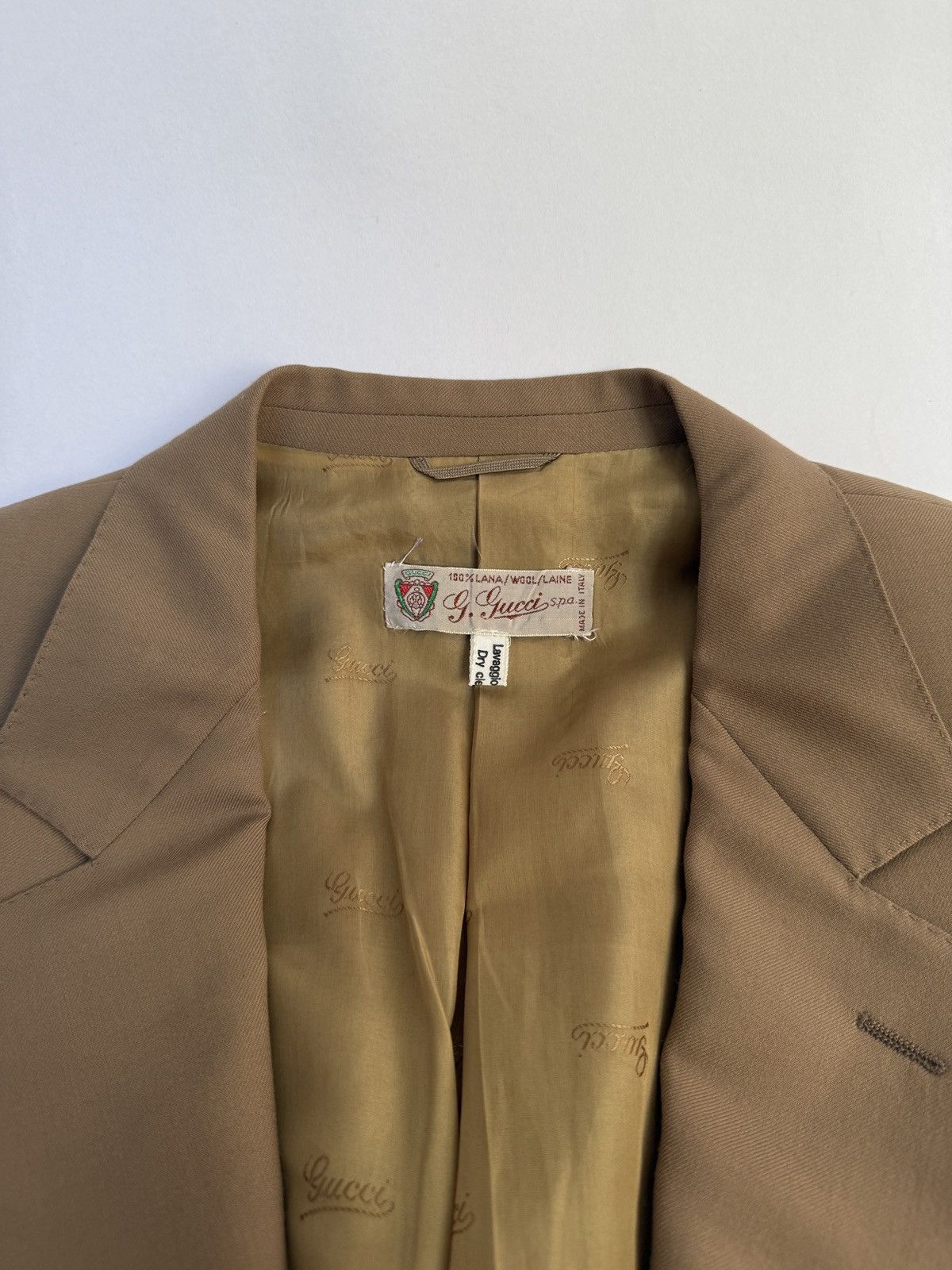 Gucci GUCCI Tan 100% Wool Men's Blazer Jacket Size 50R - 5 Thumbnail