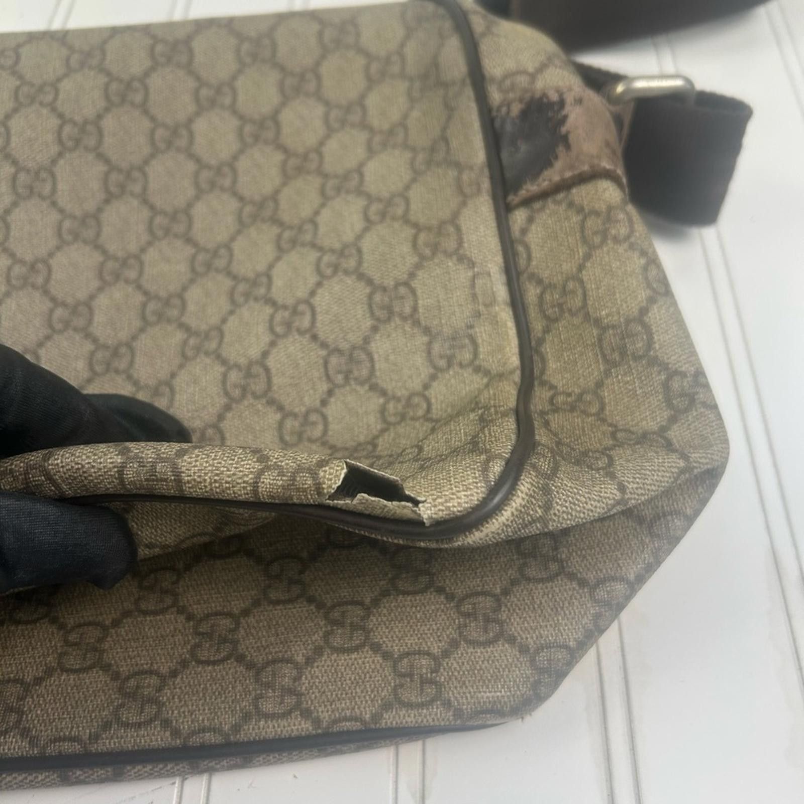 Gucci Gucci Vintage Beige Ebony Crossbody Bag and Drawstring Size ONE SIZE - 12 Thumbnail