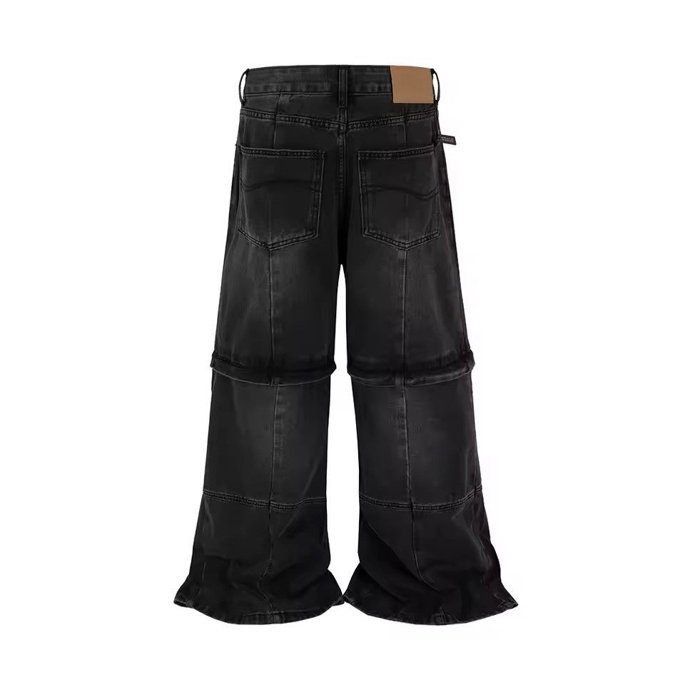 Jean Distressed Detachable Flared Bootcut Retro Jeans + Shorts Size US 34 / EU 50 - 4 Thumbnail