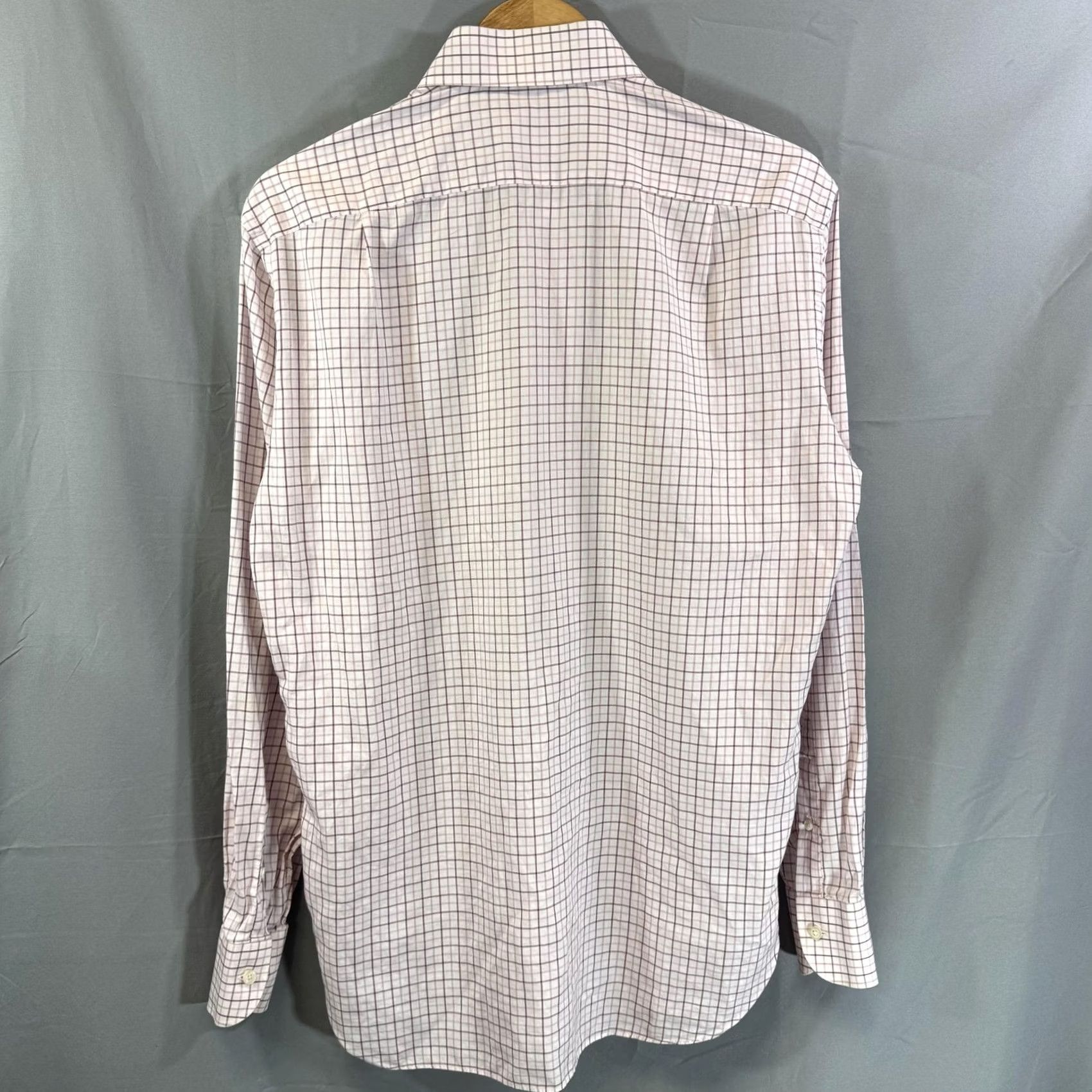 Ermenegildo Zegna Ermenegildo Zegna Shirt Mens 15.5 Medium Pink Purple Plaid Button Up Dress Shirt Size 42R - 2 Thumbnail