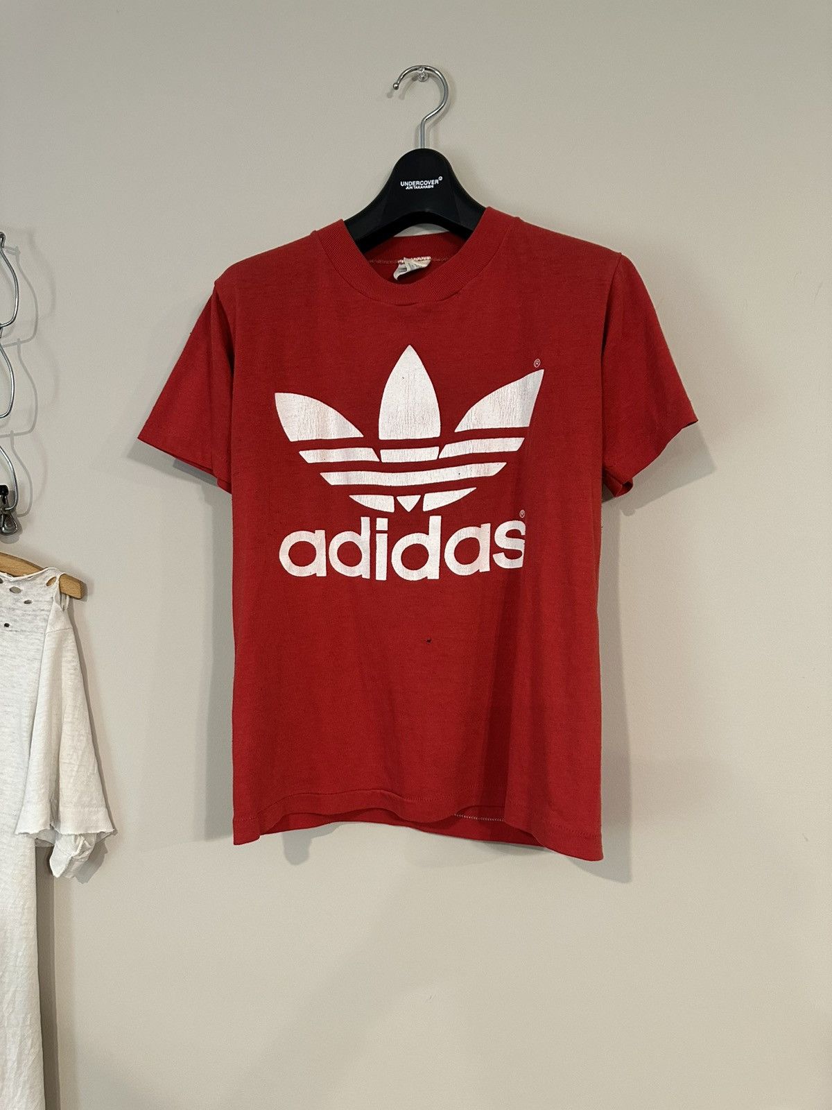 Adidas Vintage 80s Adidas Two-Sided Trefoil Tee Size US S / EU 44-46 / 1 - 1 Thumbnail