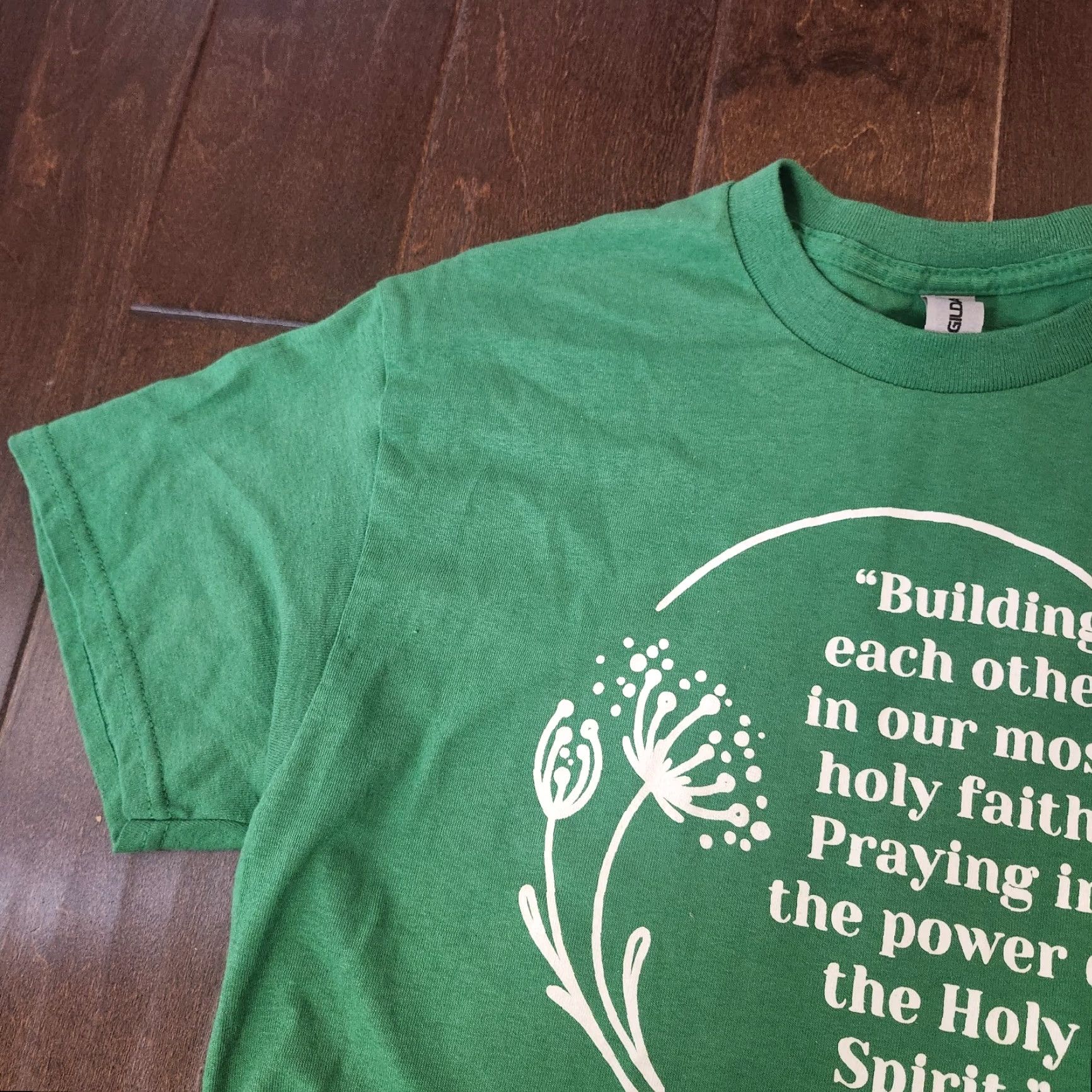 Gildan Gildan T-Shirt Jude 1:20 Green Mens M Short Sleeve Crew Neck Graphic Print Religion Jesus Christ Shirt Size US M / EU 48-50 / 2 - 5 Thumbnail