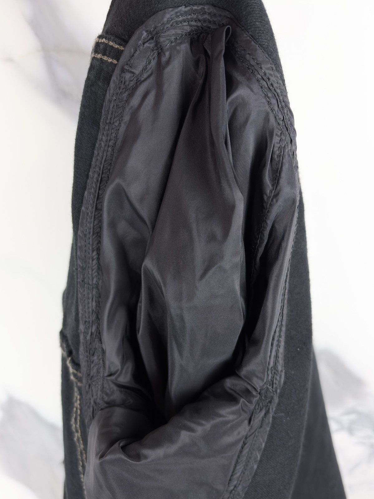 Rick Owens SS15 Rick Owens Black Scrub Waxed Denim Worker Jacket Size US XL / EU 56 / 4 - 12 Thumbnail