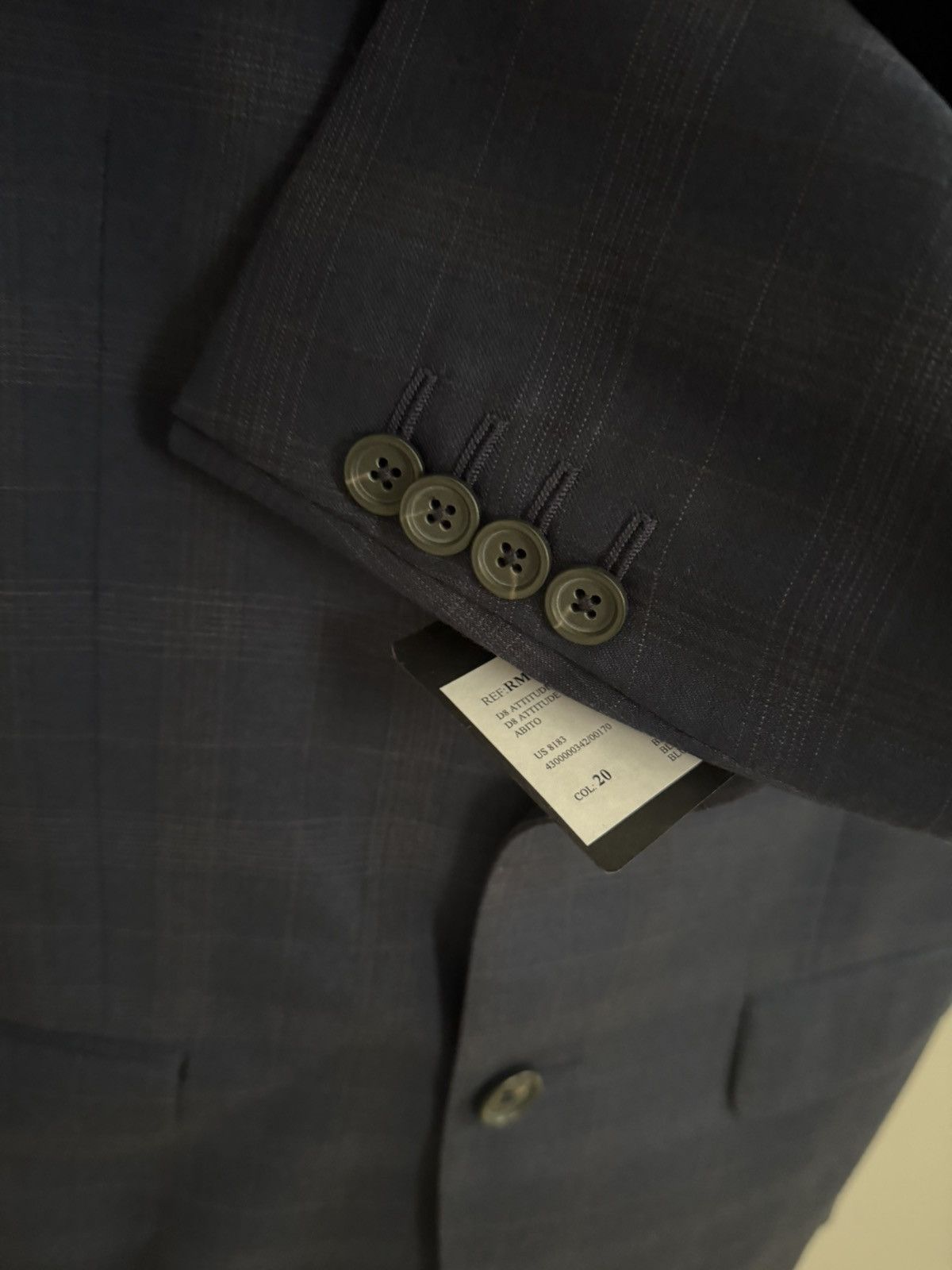 Lanvin Lanvin Men’s Size 36R / 46 IT Navy Subtle Plaid 2-Piece Suit Size 36R - 4 Thumbnail
