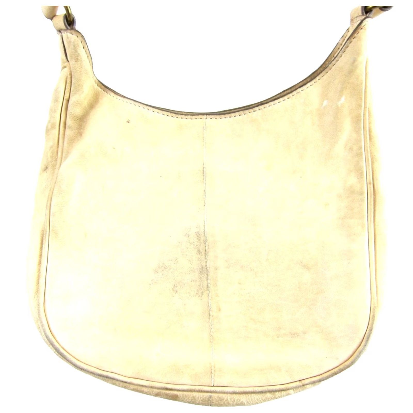 Frye Frye Ivory 100% Leather Distress Worn In Brass Saddle Bag Small Crossbody Purse Size ONE SIZE - 3 Thumbnail