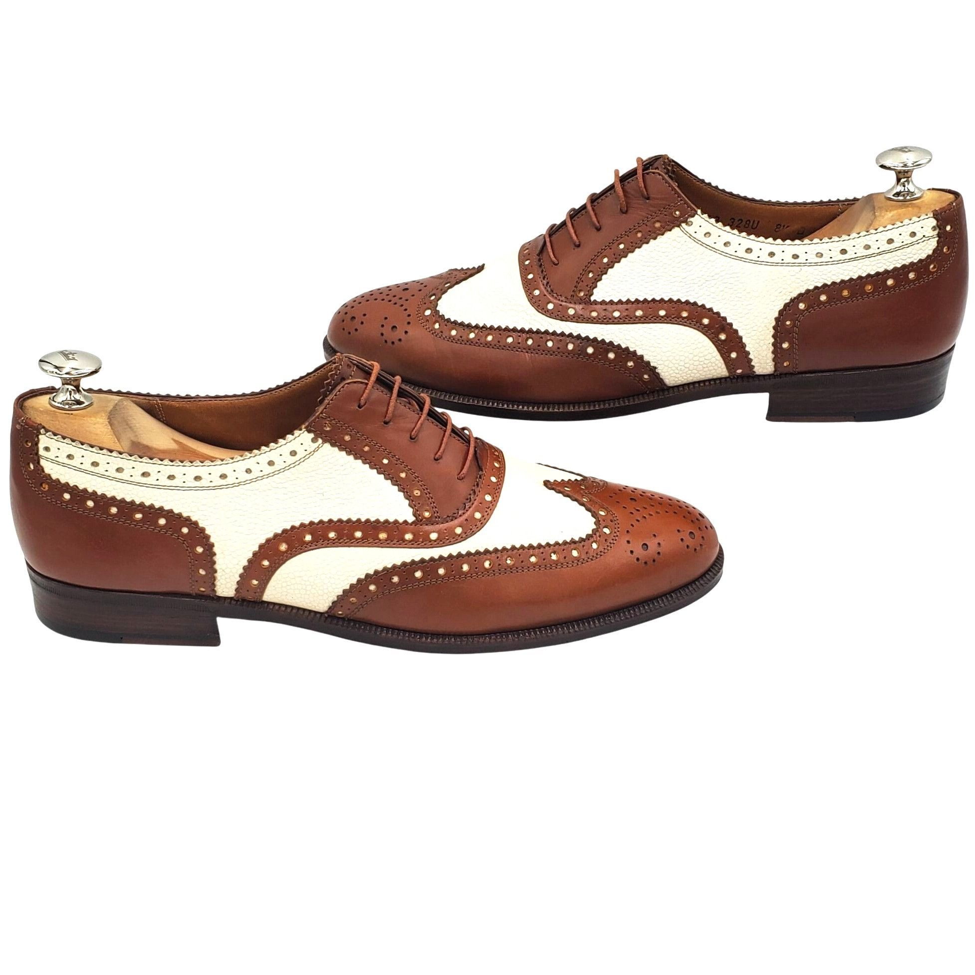 Salvatore Ferragamo Brown Lace-up Oxfords - Size 10.5D Salvatore Ferragamo Brown Leather Oxford CapToe Brogue 10.5D  main image 2