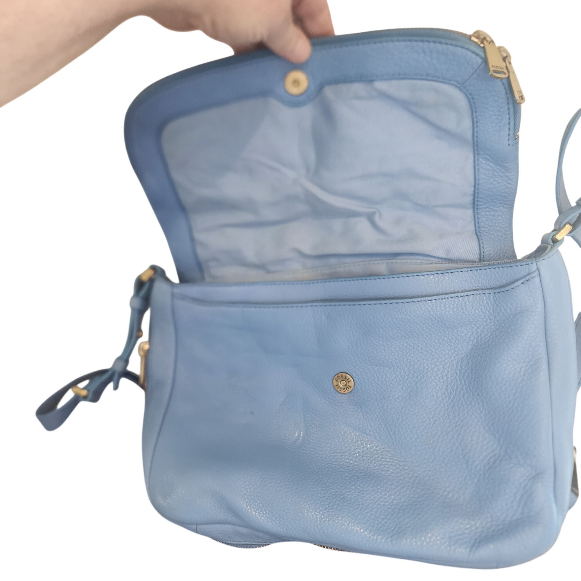 Fossil Fossil Preston Flap Crossbody Royal Blue Leather lots of poc Size ONE SIZE - 3 Thumbnail