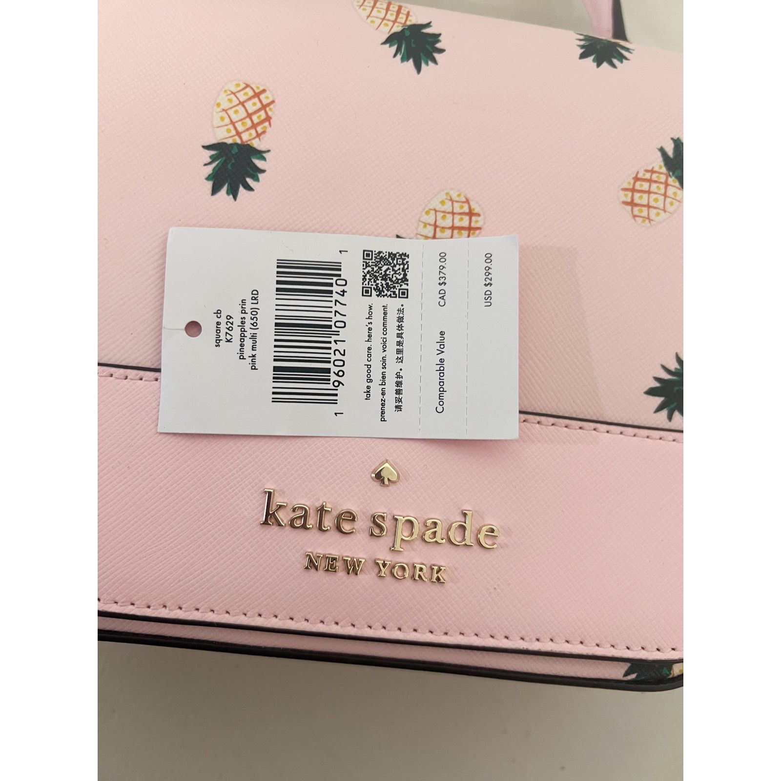 Kate Spade Kate Spade K7629 Staci Square Pineapple Crossbody Pink Size ONE SIZE - 8 Thumbnail