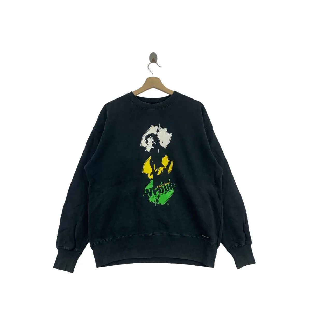 Vintage Vintage W4 NIGHT SURF Sexy Bikini Surfing Wave Sweatshirt Size US XL / EU 56 / 4 - 1 Thumbnail