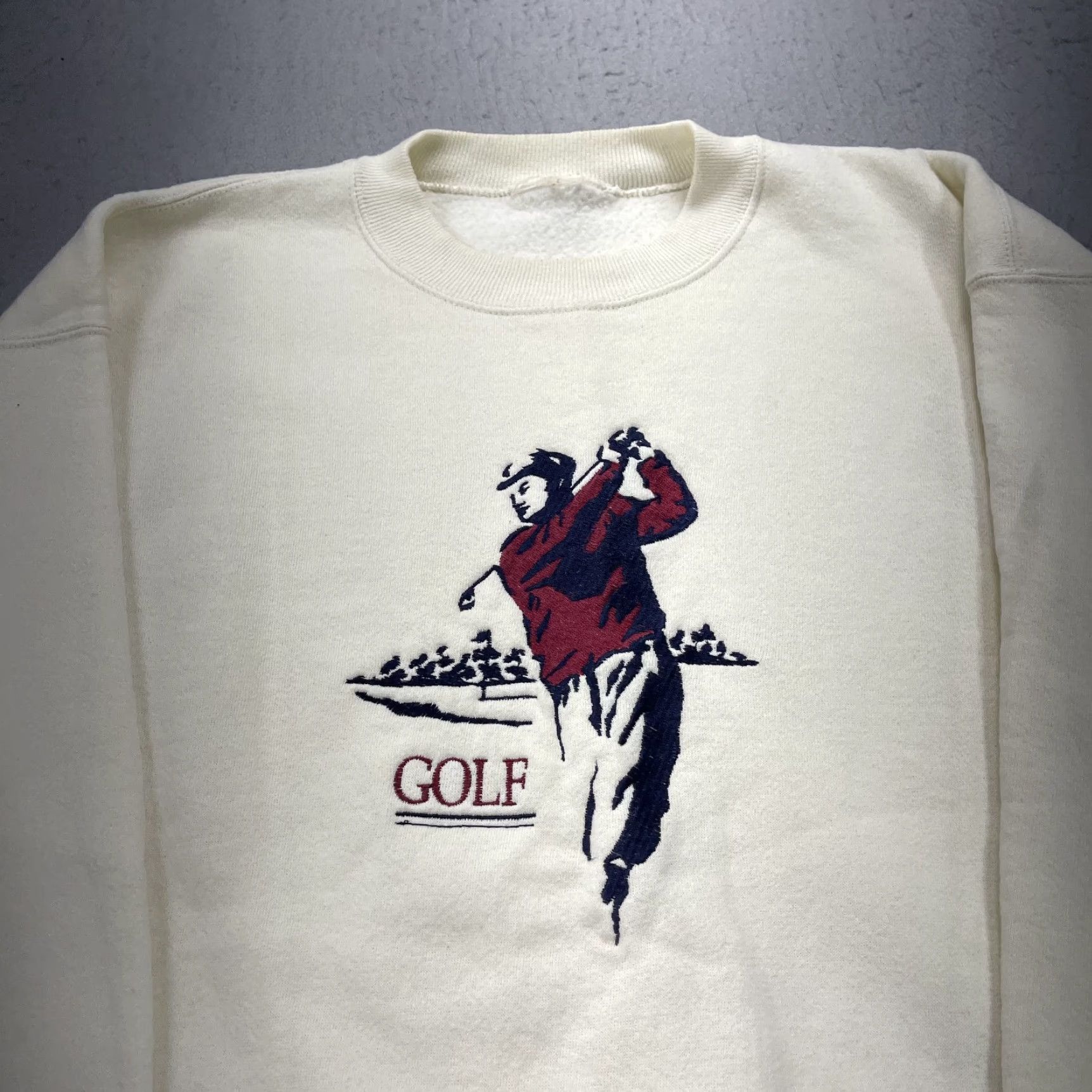 Vintage VINTAGE Golf Sweatshirt Mens XL Ivory Embroidered Logo Fleece USA 90s Size US XL / EU 56 / 4 - 2 Thumbnail