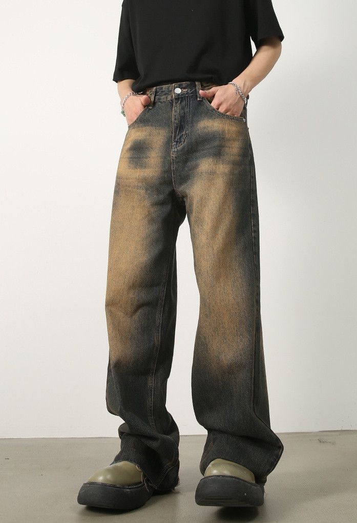 Japanese Brand × Jean Washed distressed rust-colored denim loose wide-leg Size US 32 / EU 48 - 1 Thumbnail