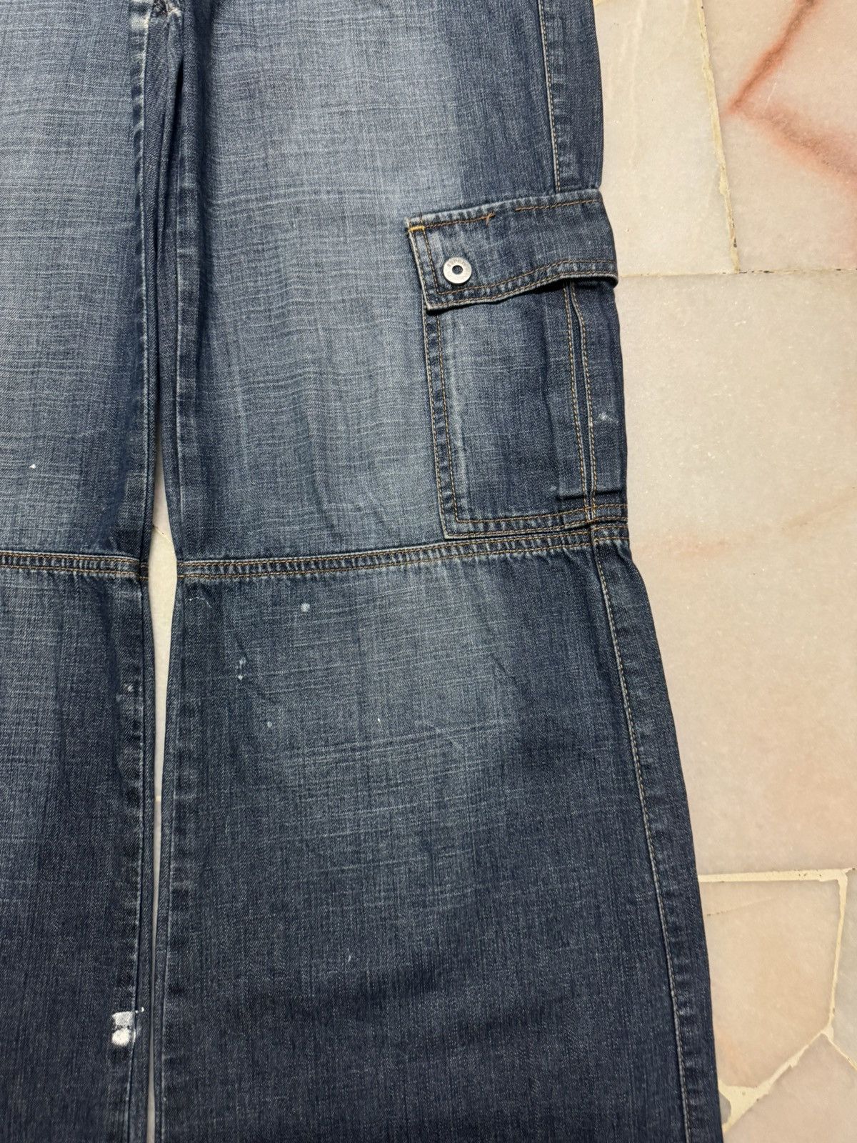 Esprit 💥BAGGY FLARE💥VINTAGE ESPRIT MUDWASH CARGO JEANS SICK DISTRES Size US 31 - 7 Thumbnail